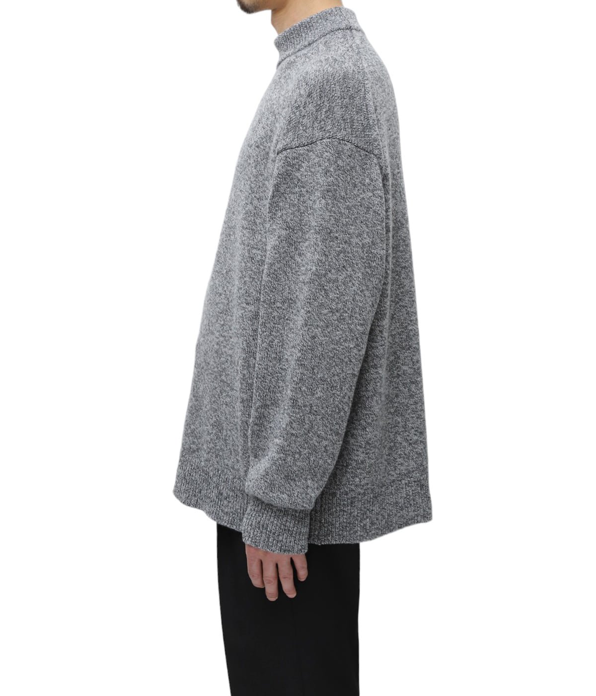 WOOL MOULINE MOCKNECK SWEATER | ATON(エイトン) / トップス ニット