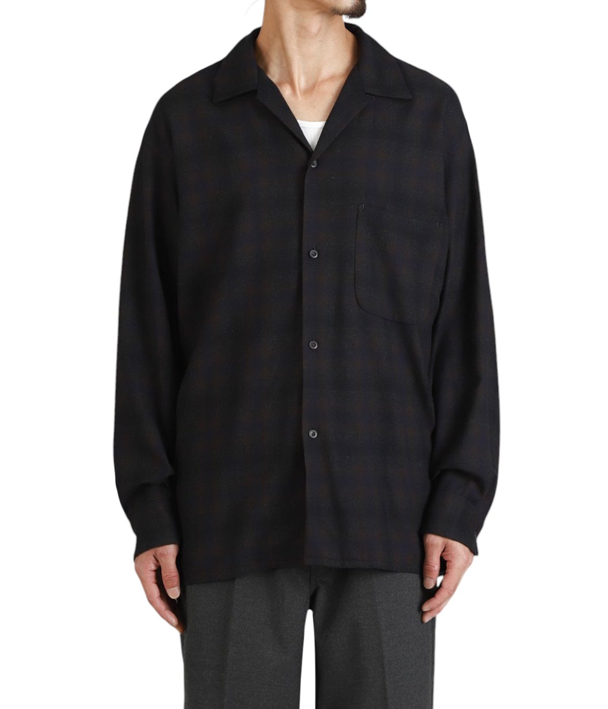 Wool Ombre Open Collared Shirt | KAPTAIN SUNSHINE(キャプテン
