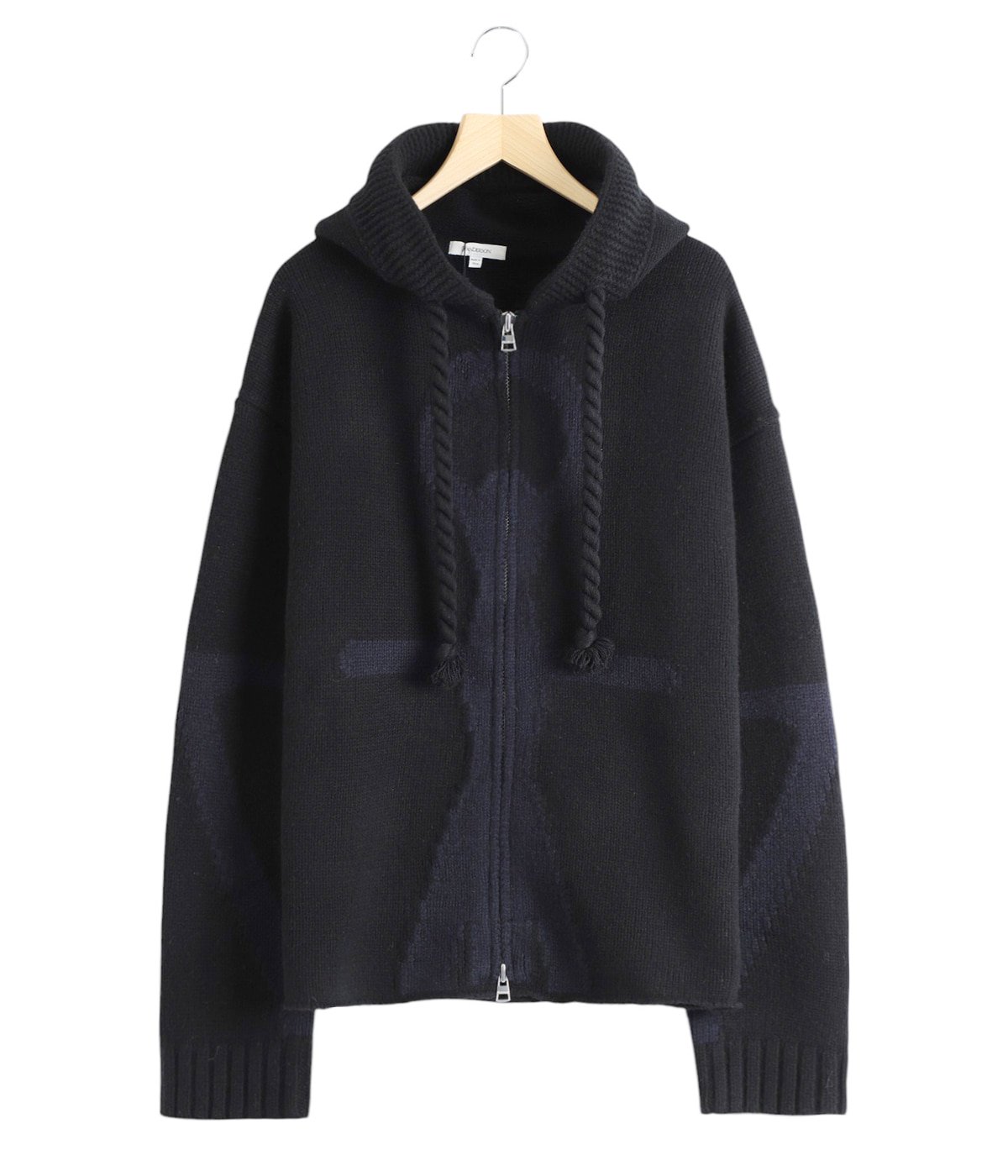 JW ANDERSON ジェイダブルアンダーソン フード付きニット ブラック ZIP UP ANCHOR HOODIE | JW ANDERSON(ジェイダブリュー