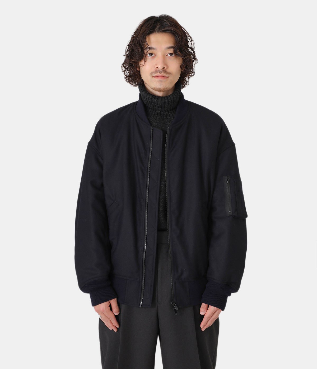 PUFFED BOMBER JACKET - 2/48 wool flannel - | marka(マーカ