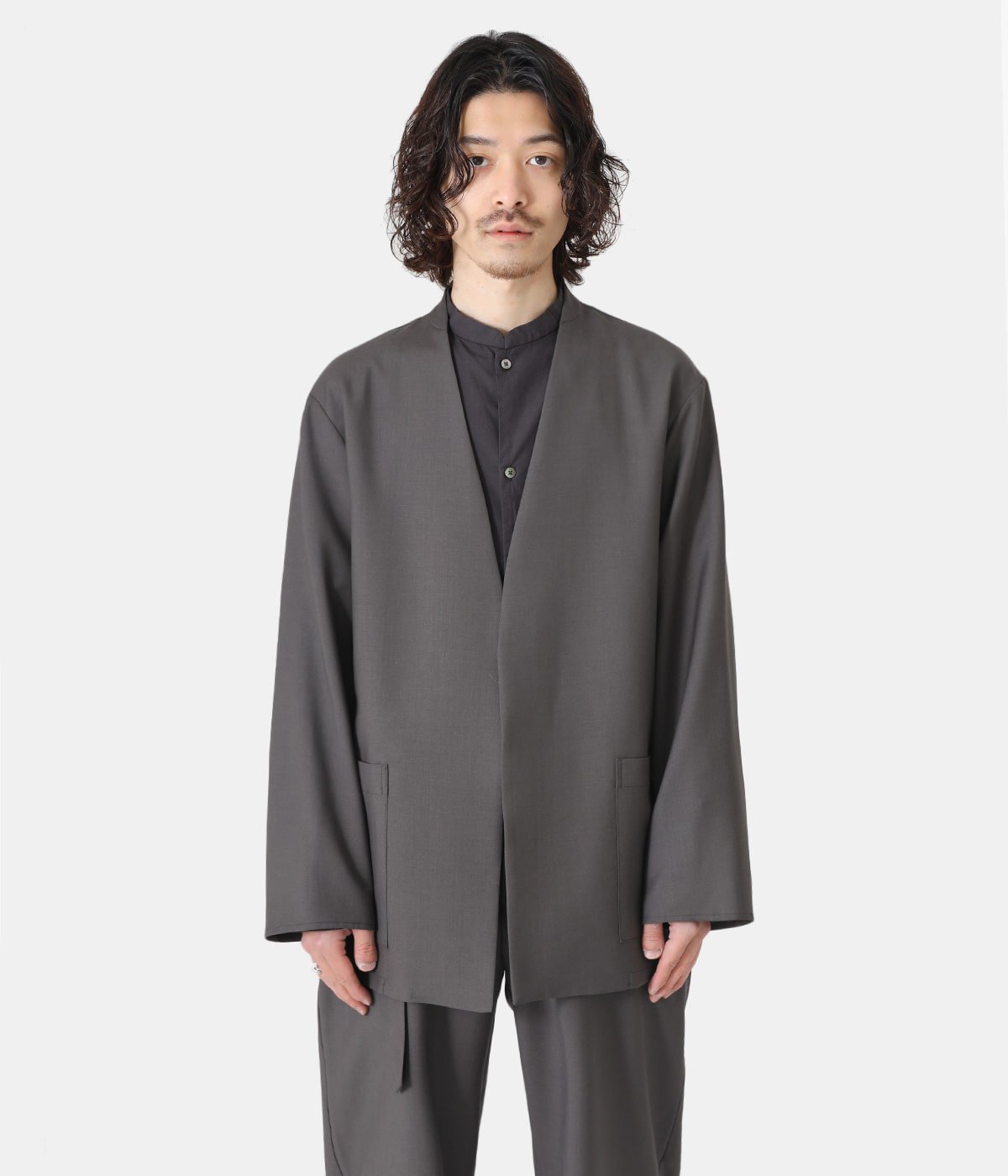 注目の福袋！ 【送料無料】marka / マーカ : LAPELLESS SHIRT JACKET