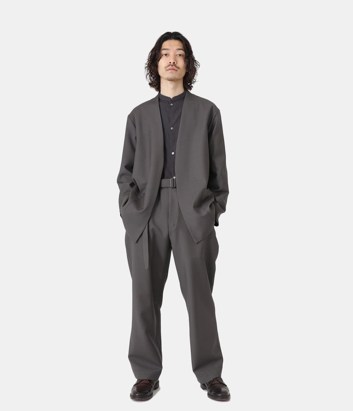 BELTED PANTS - organic wool × mohair tropical - | marka(マーカ