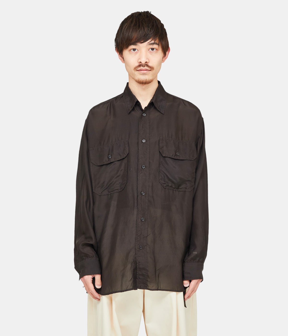 SILK POCKET SHIRT - habutae silk - | marka(マーカ) / トップス 長袖