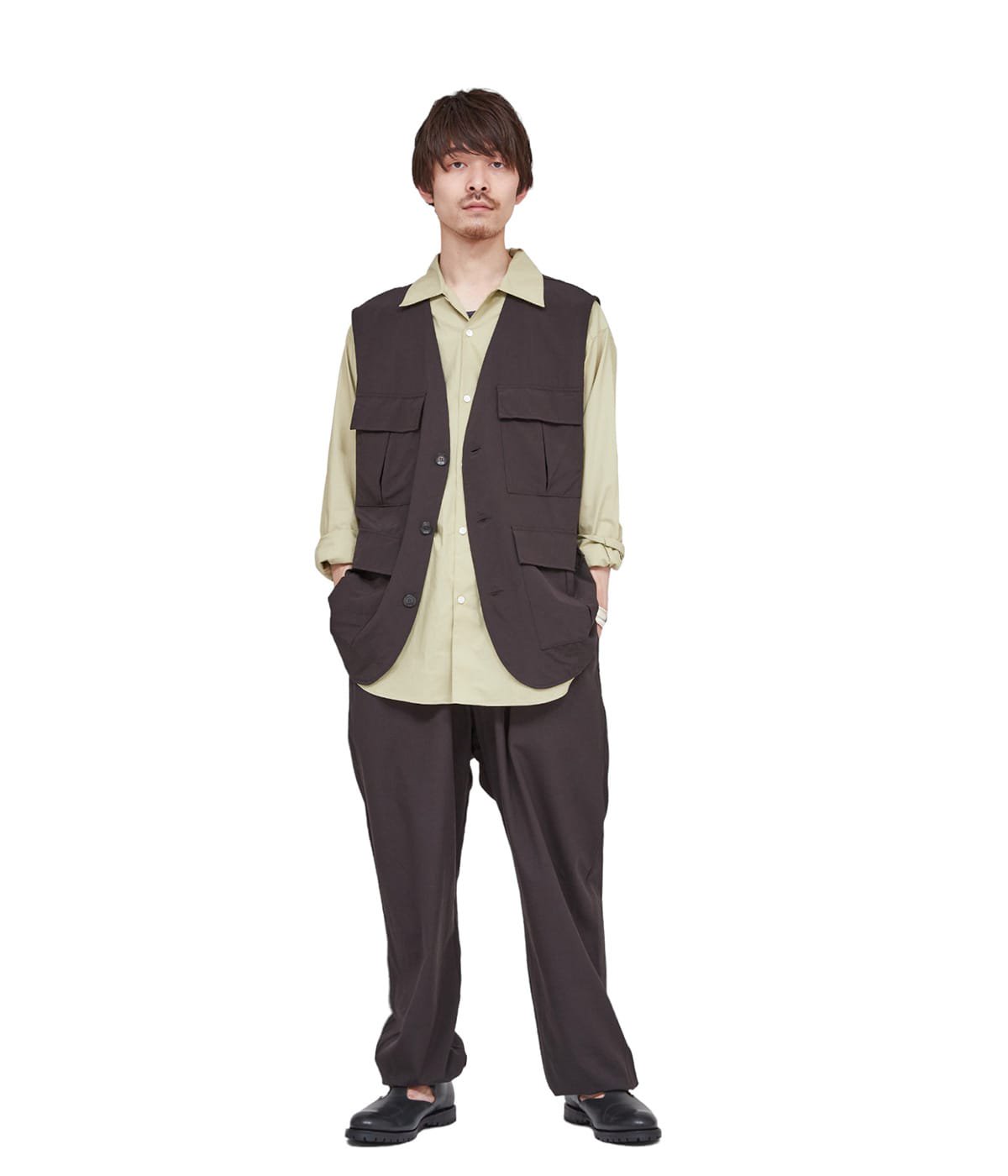 SAFARI VEST - 2/90 SUPER120'S WOOL WASHER TROPICAL - | marka