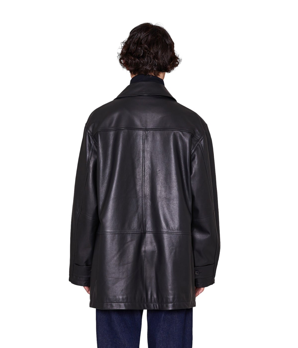 LEATHER PUFFED CAR COAT - lamb leather - | marka(マーカ