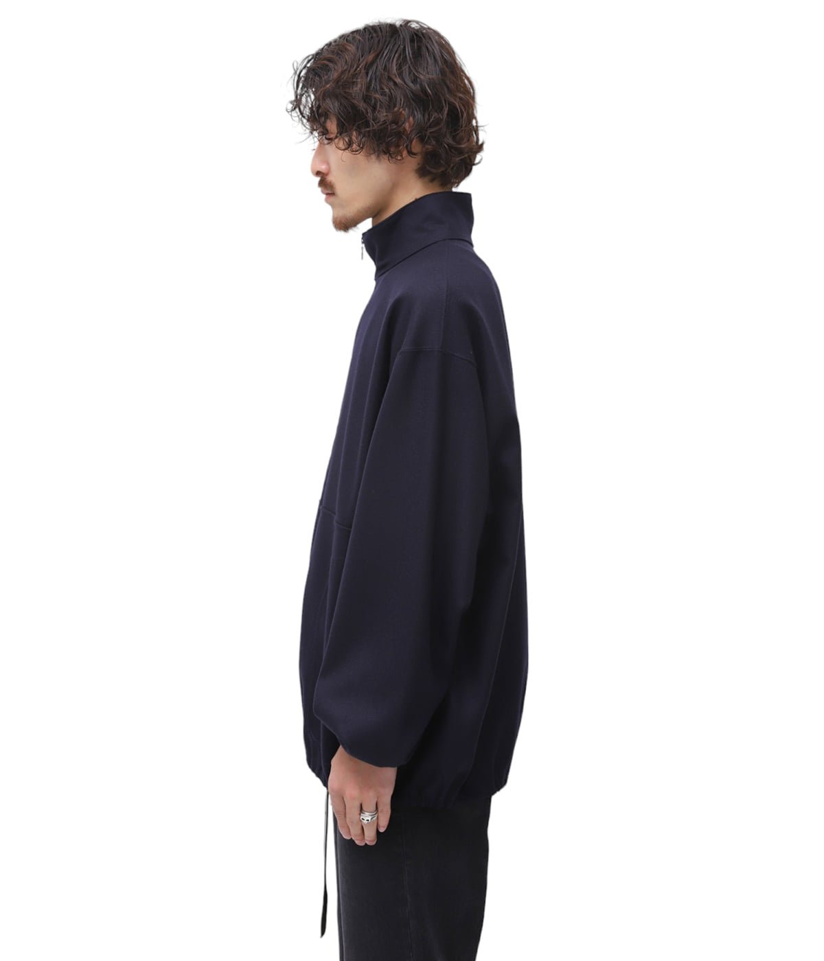 HALF ZIP TRACK JACKET - 2/32 wool soft flannel - | marka(マーカ