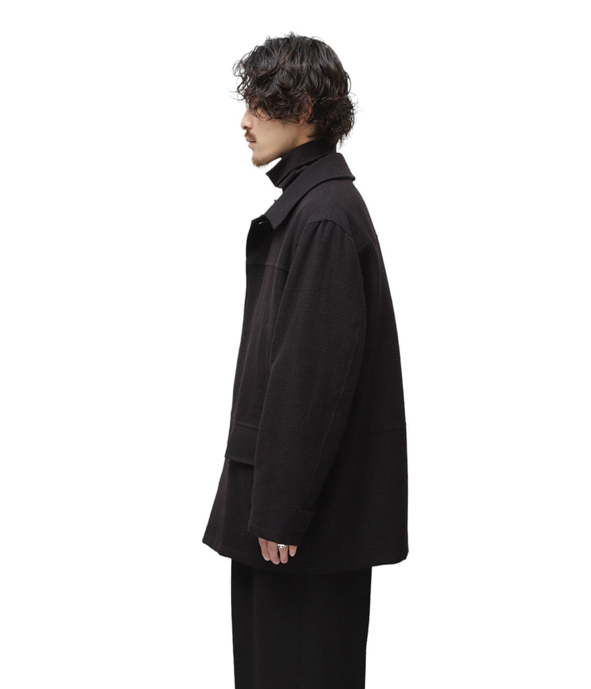 TWEED PUFFED CAR COAT - herringbone dry tweed - | marka(マーカ