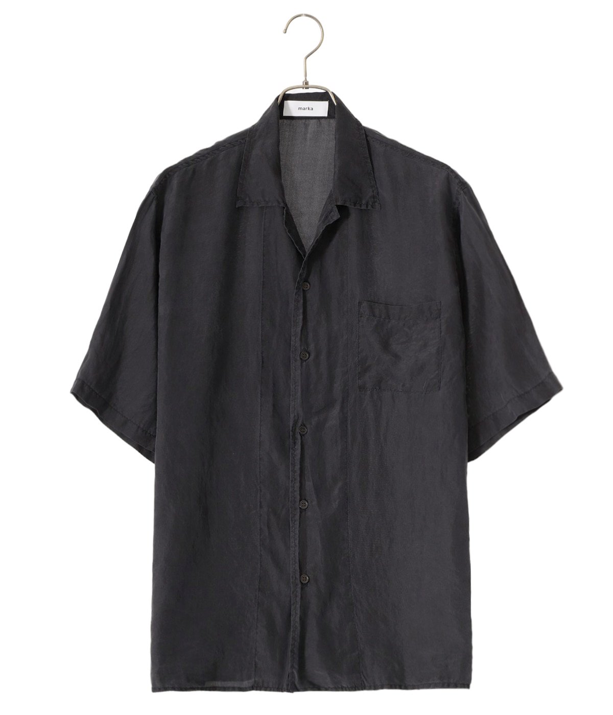 予約】SILK OPEN COLLAR SHIRT - HABUTAE SILK - | marka(マーカ