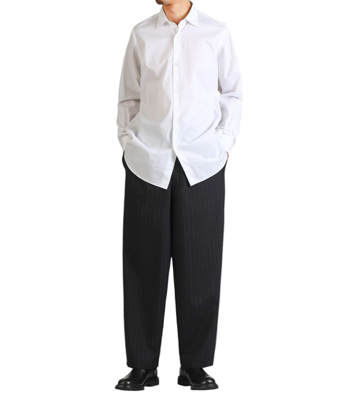 COCOON WIDE EASY PANTS - 2/72 washer wool tropical - | marka