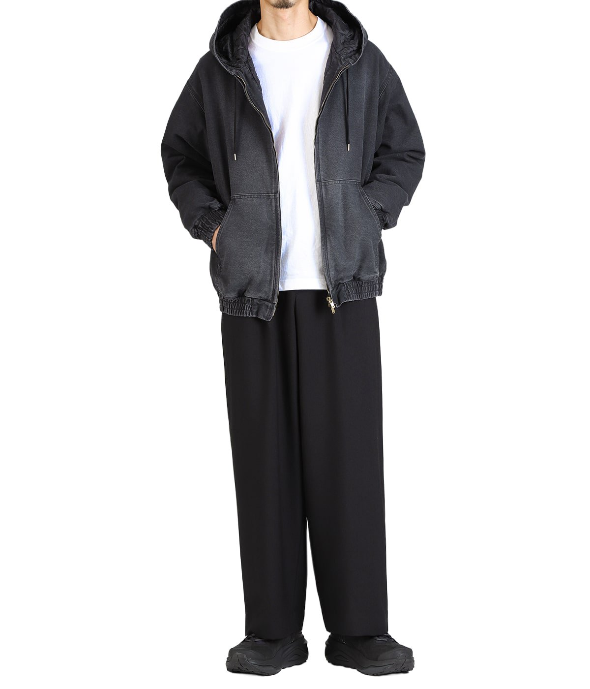 TWO TUCK MILITARY TROUSERS -RECYCLED POLYESTER NONMULESED WOOL