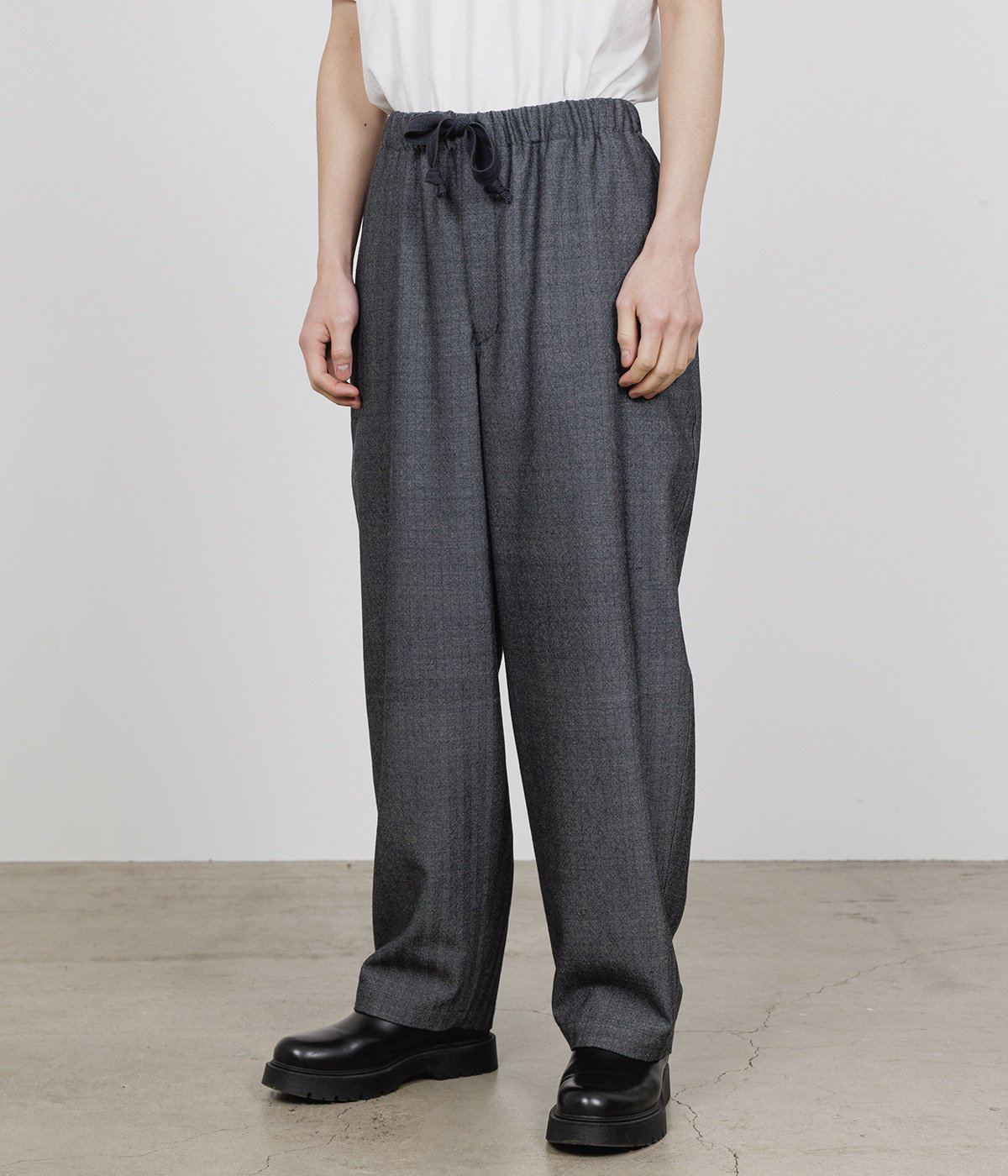 予約】COCOON WIDE EASY PANTS -TUMBLED WOOL SERGE- | marka