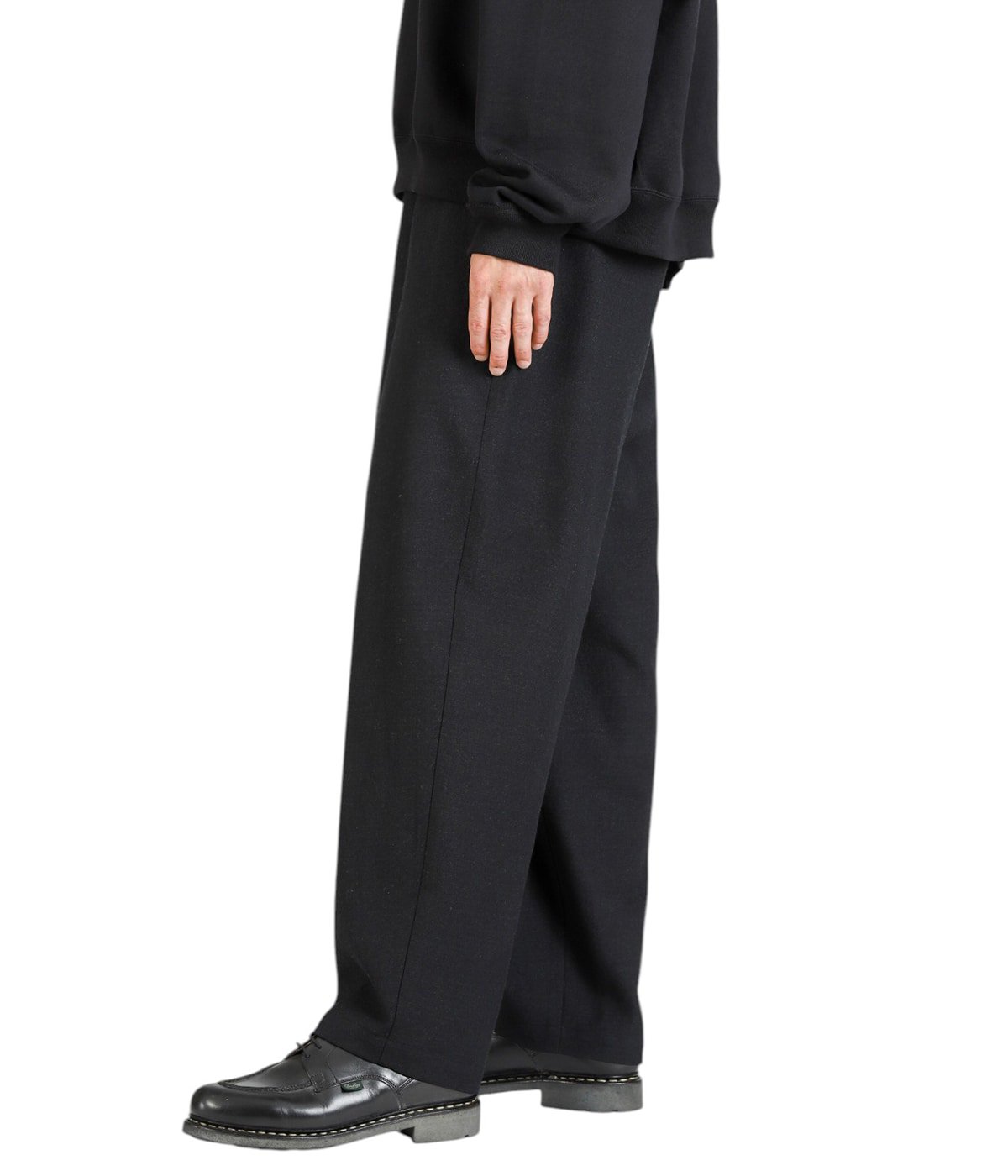 Lig. cocoon pants M ブラック ウール marka - TUMBLED WOOL TROPICAL COCOON WIDE EASY PANTS