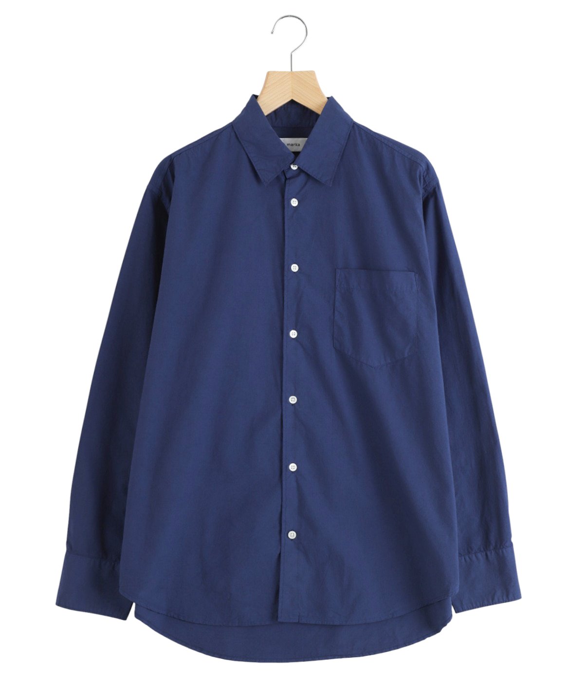 REGULAR COLLAR SHIRT -ORGANIC COTTON SILK TYPEWRITERCLOTH- | marka