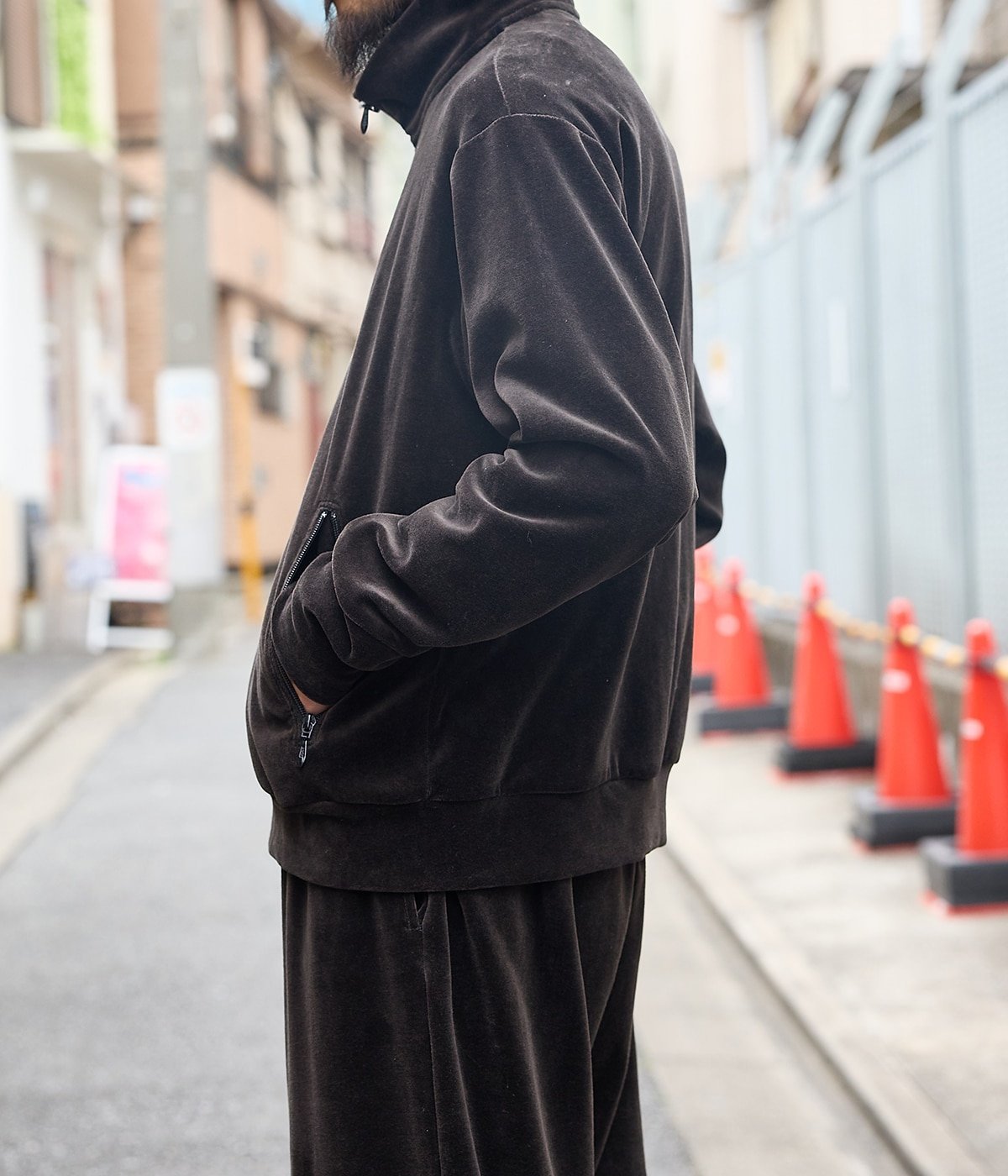 marka ブルゾン 予約】FULL ZIP TRACK JACKET -30/-ORGANIC COTTON VELOUR