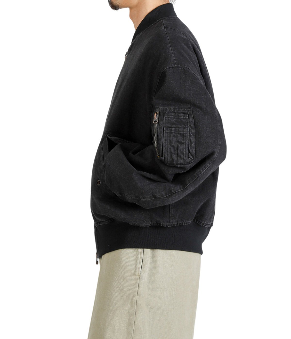 PUFFED DENIM BOMBER JACKET -ORGANIC COTTON 12oz DENIM- | marka