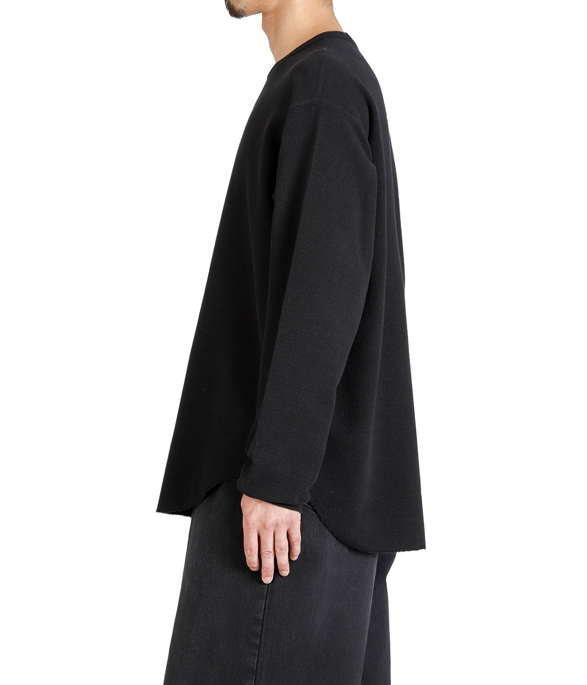 CREW NECK L/S TEE -ORGANIC COTTON HEMP MESH KNIT- | marka(マーカ 