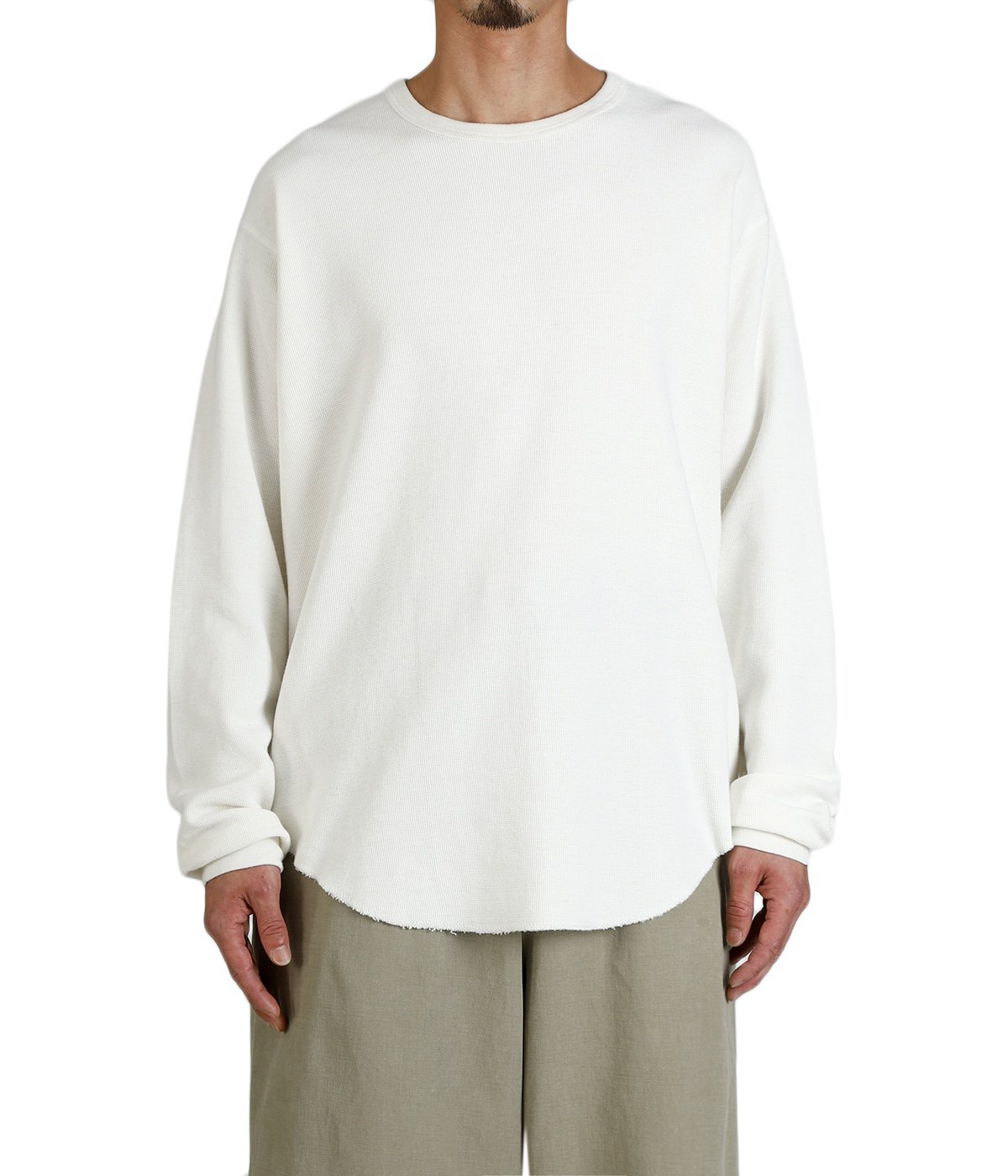 CREW NECK L/S TEE -ORGANIC COTTON HEMP MESH KNIT- | marka(マーカ
