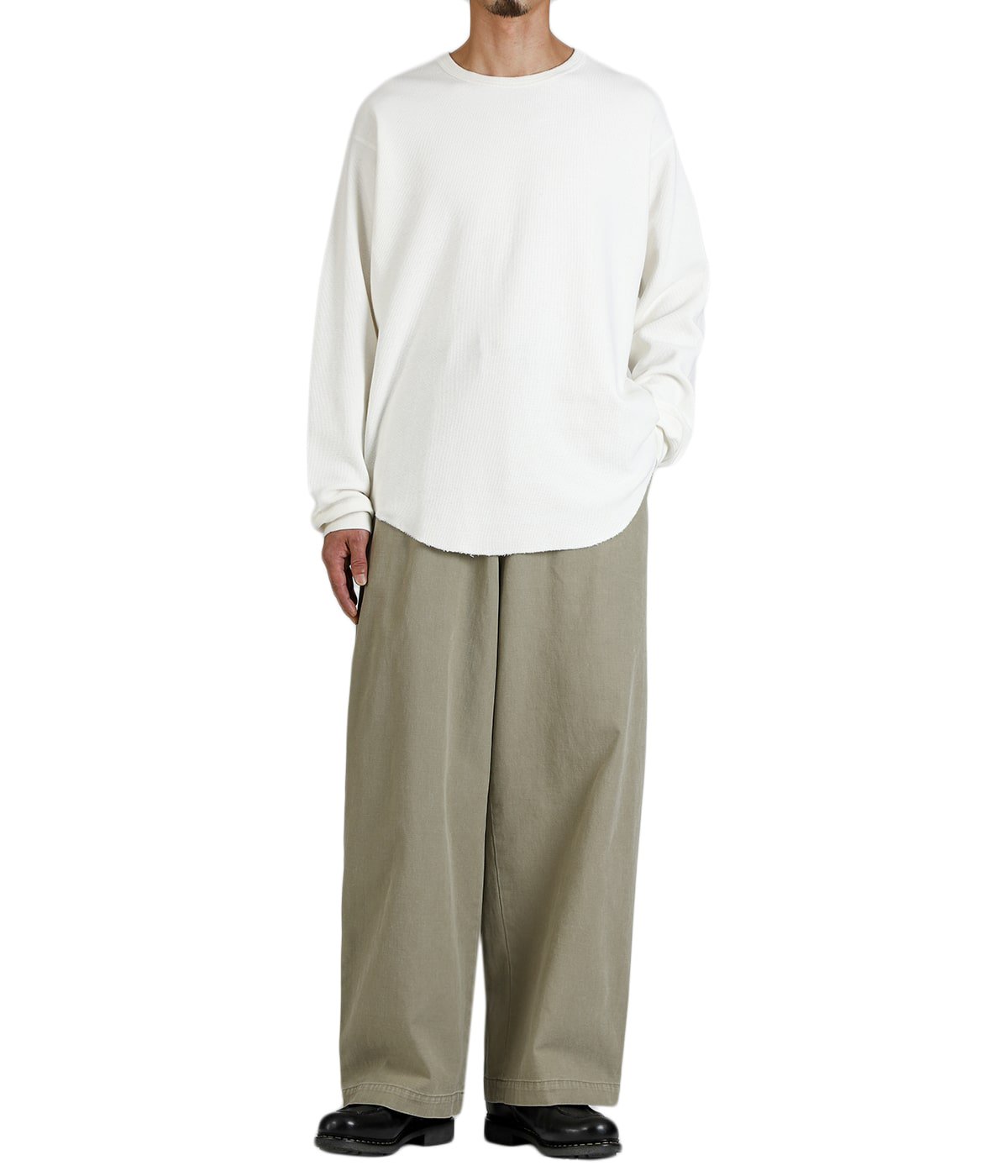 CREW NECK L/S TEE -ORGANIC COTTON HEMP MESH KNIT- | marka(マーカ