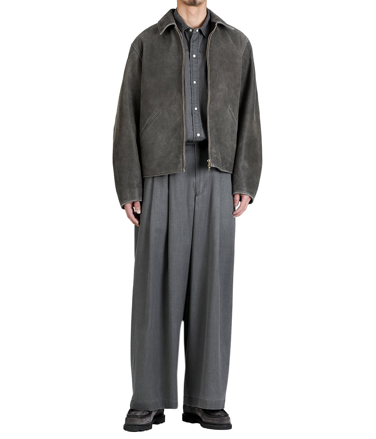 ジャケット・アウター marka LEATHER SPORTS JACKETCRACKED GOAT marka / マーカ ： LEATHER SPORTS JACKET -CRACKED GOAT LEATHER