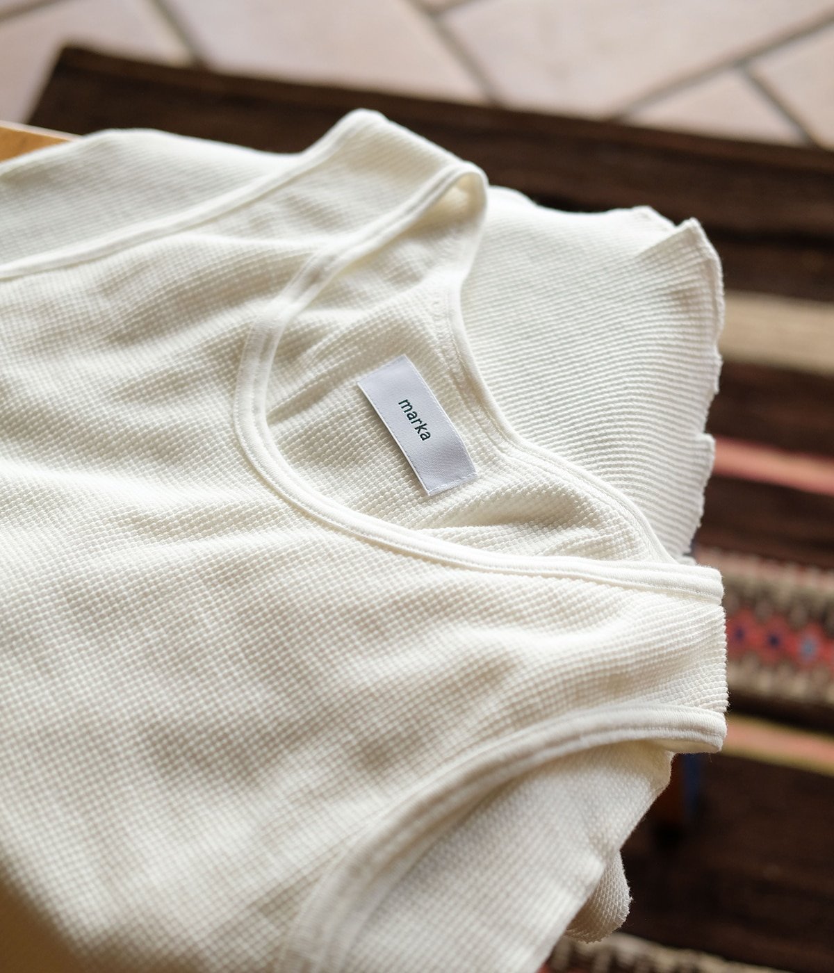【ONLY ARK】Exclusive WAFFLE TANK TOP - plain-