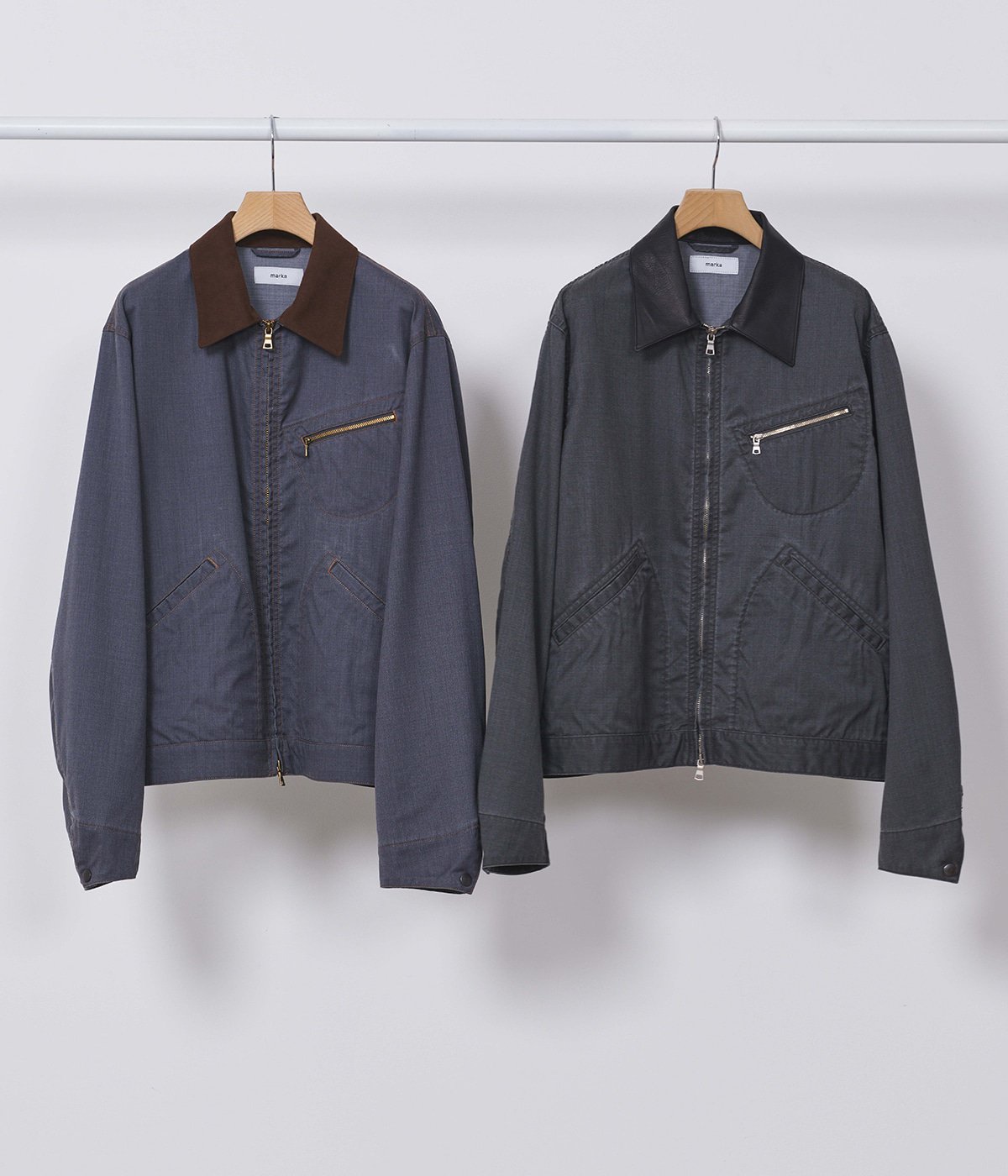 予約】WORK JACKET -WASHABLE 2/72 WOOL GABARDINE PIGMENT PRINT