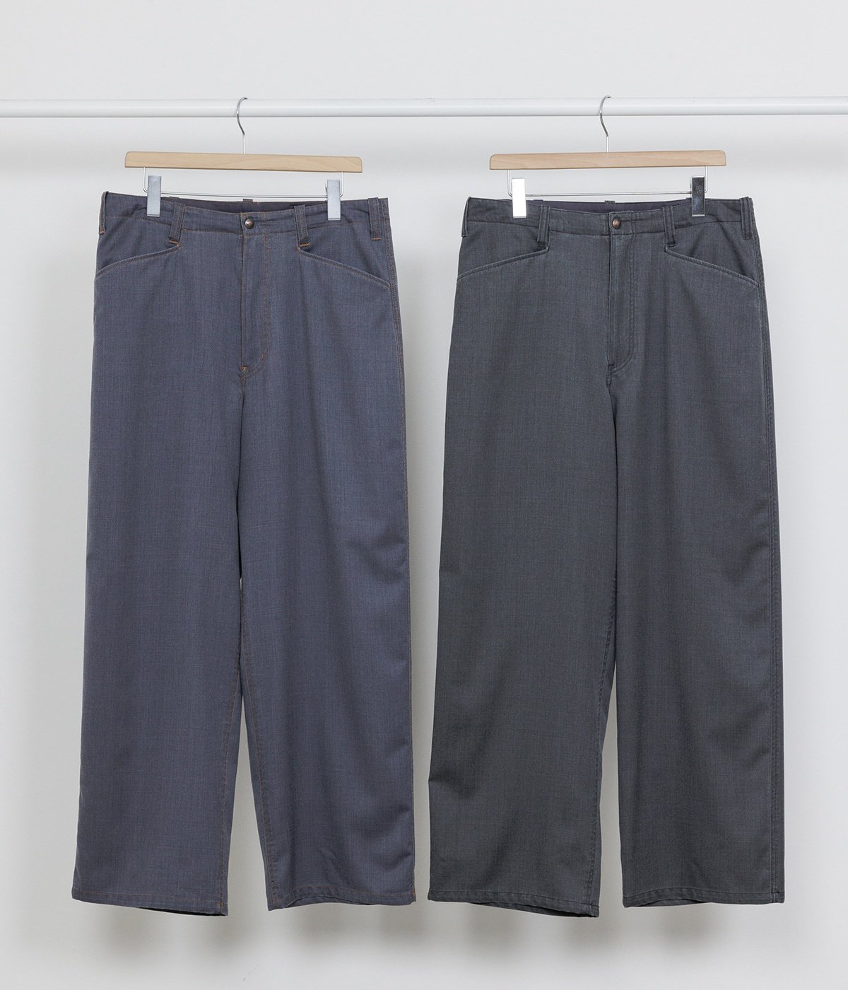 予約】WORK PANTS -WASHABLE 2/72 WOOL GABARDINE PIGMENT PRINT