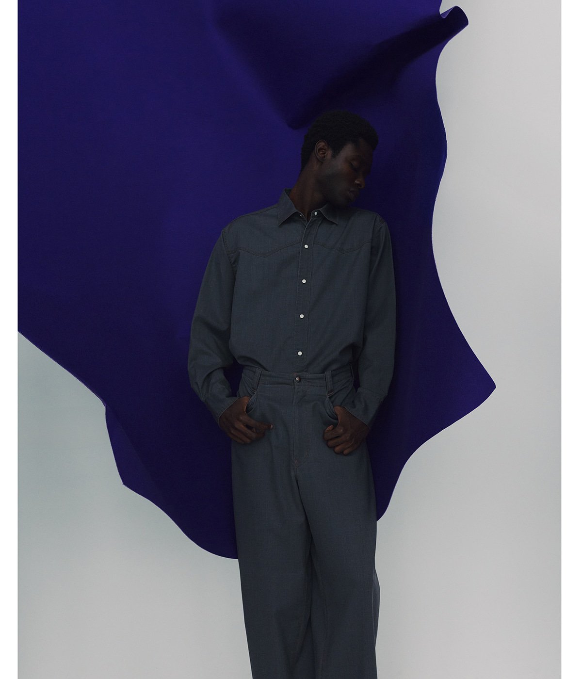 WORK PANTS -WASHABLE 2/72 WOOL GABARDINE PIGMENT PRINT- | marka