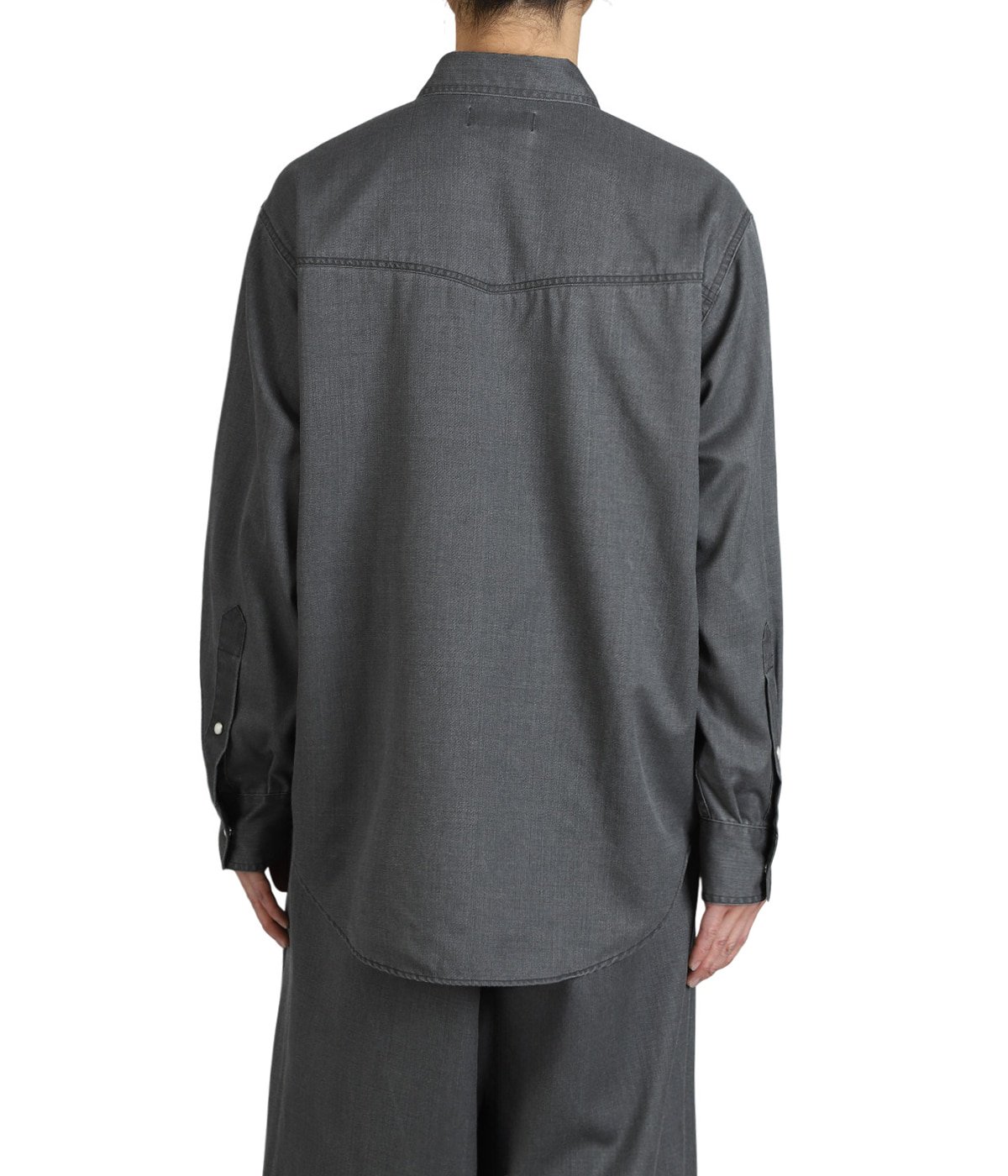 WESTERN SHIRT -WASHABLE 2/72 WOOL GABARDINE PIGMENT PRINT- | marka