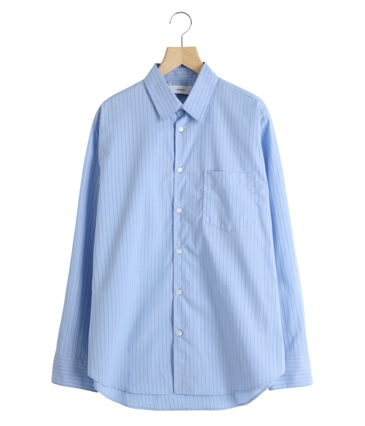 REGULAR COLLAR SHIRT -ORGANIC COTTON STRIPE- | marka(マーカ