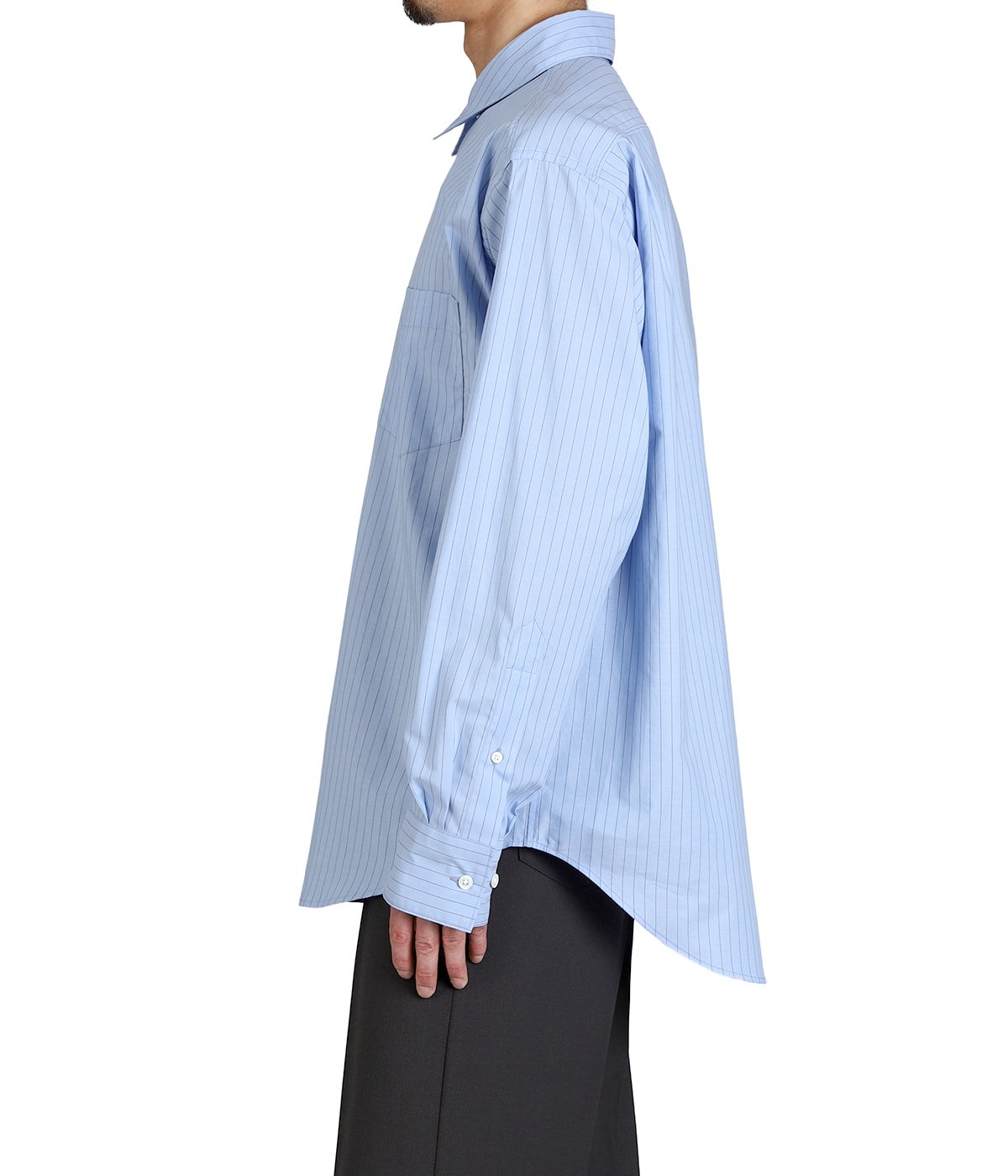 REGULAR COLLAR SHIRT -ORGANIC COTTON STRIPE- | marka(マーカ