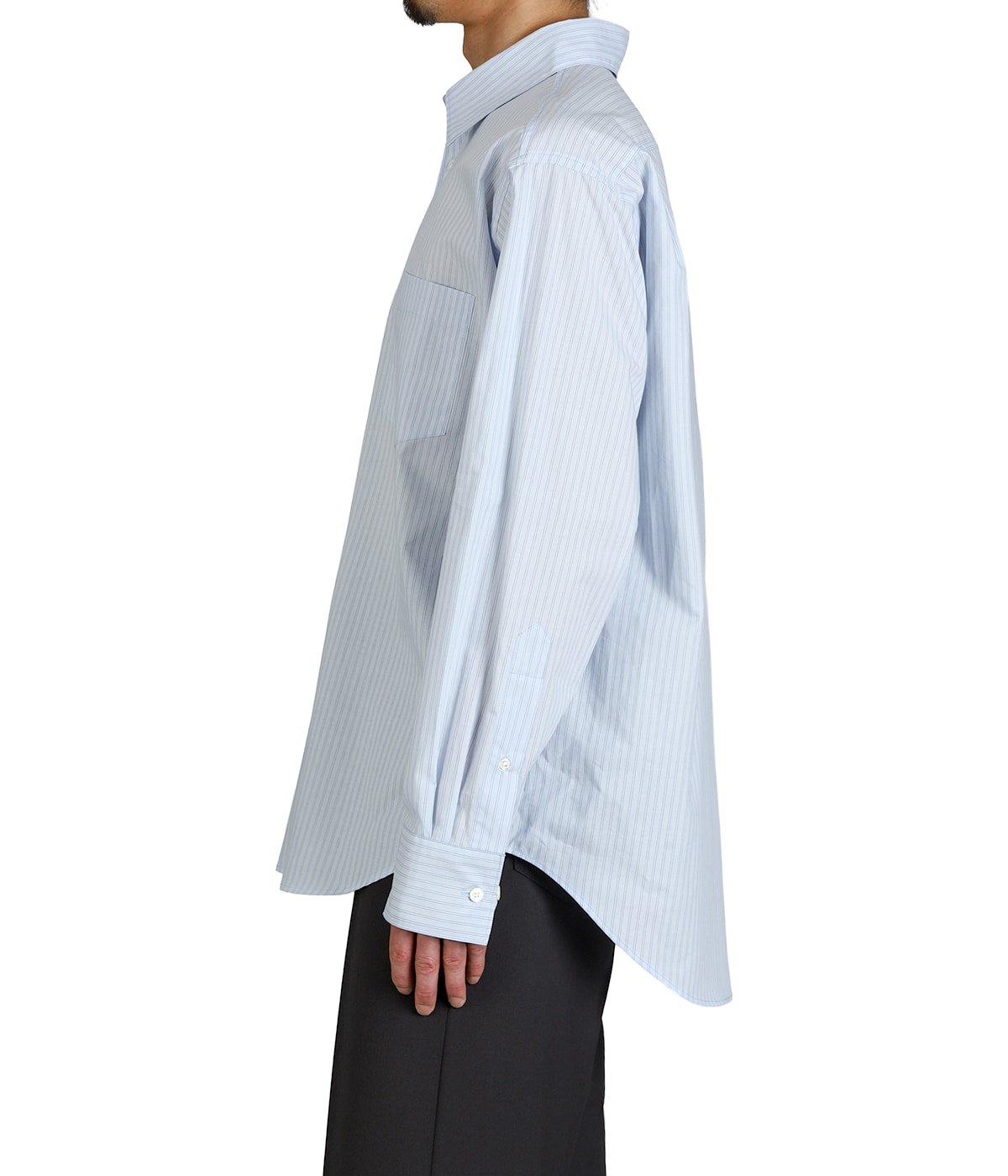 REGULAR COLLAR SHIRT -ORGANIC COTTON STRIPE- | marka(マーカ
