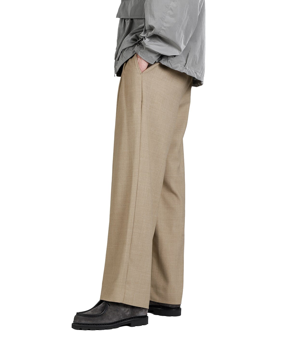 TWO TUCK MILITARY TROUSERS -RECYCLED POLYESTER NON-MULESED WOOL