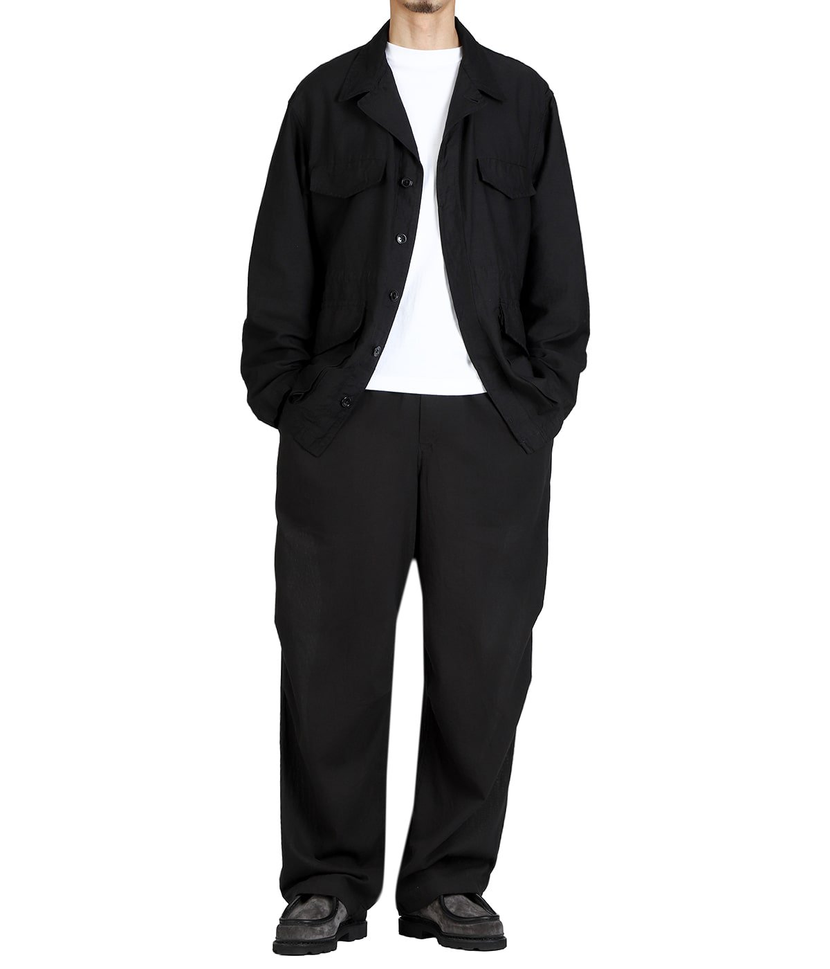 MILITARY JACKET -LINEN x ORGANIC COTTON x SILK LIGHT MOLESKIN