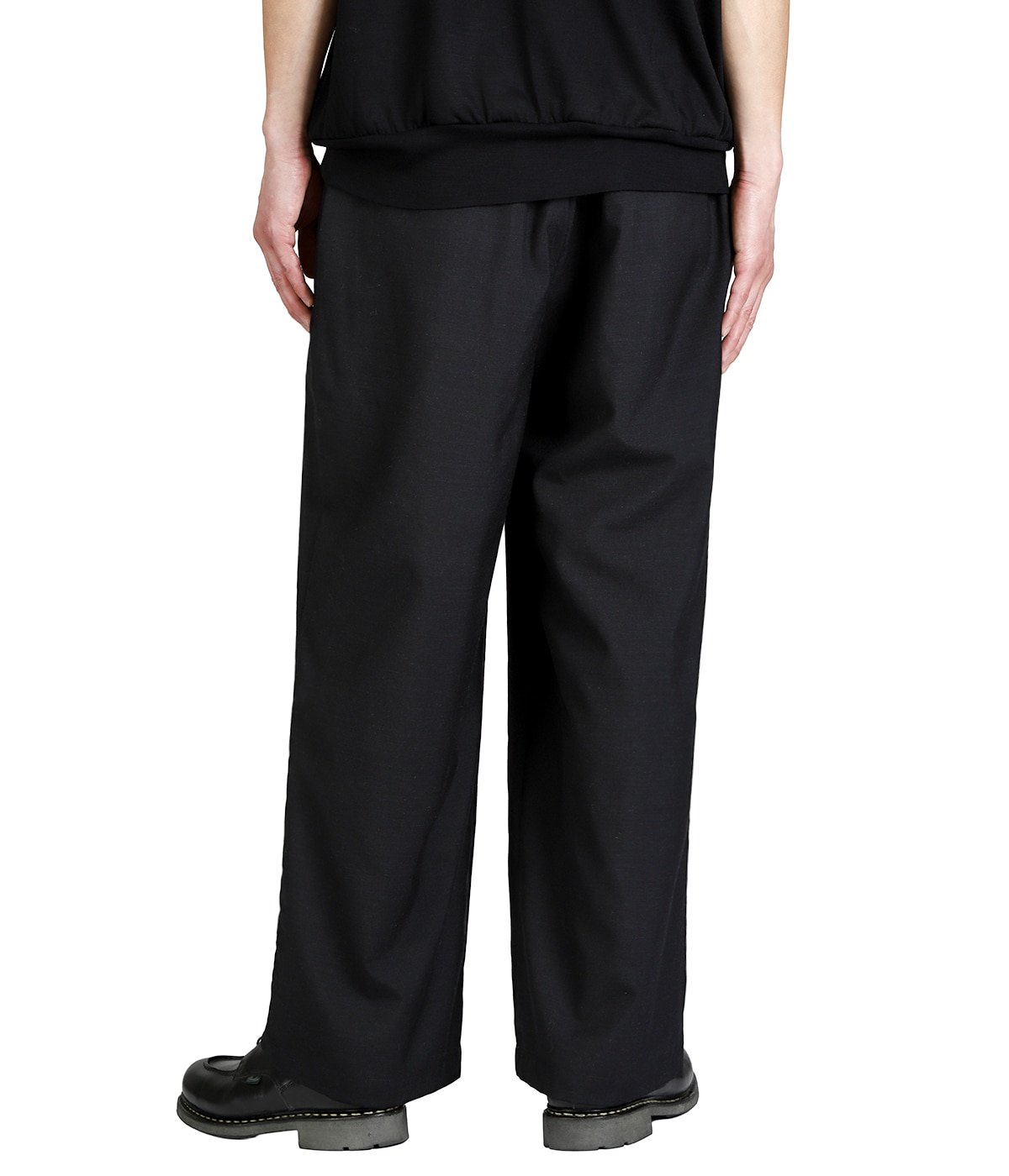 WIDE CYLINDER FIT EASY PANTS -2/72 WOOL TROPICAL WASHER - | marka 