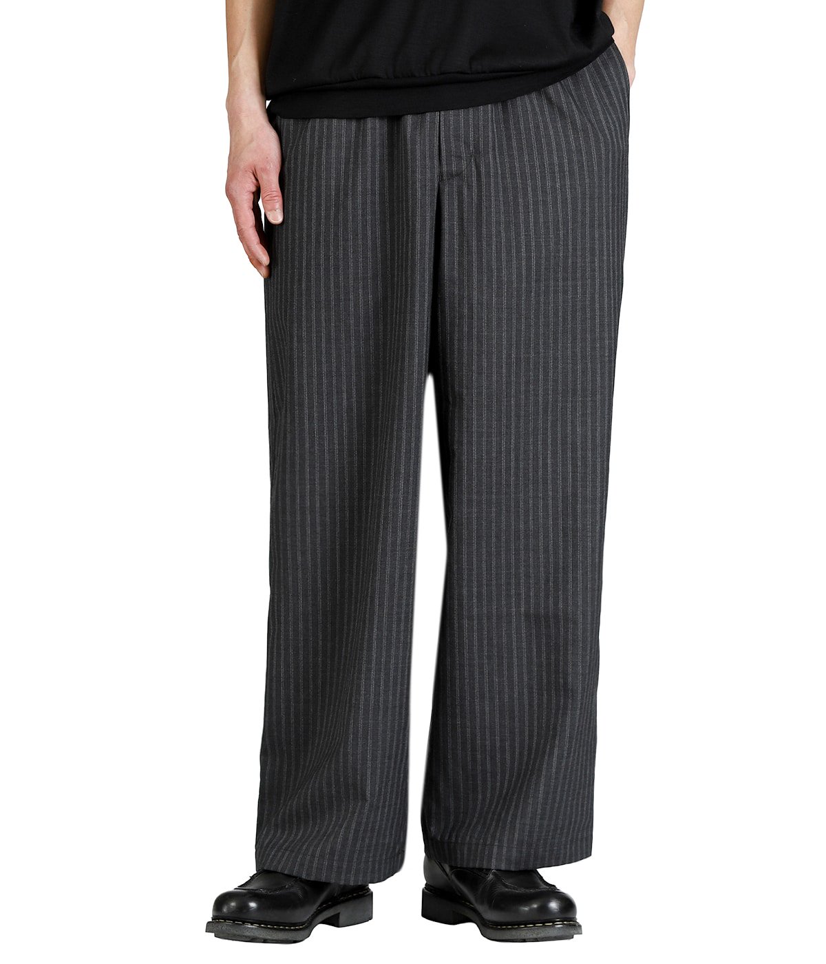 WIDE CYLINDER FIT EASY PANTS -2/72 WOOL TROPICAL WASHER - | marka