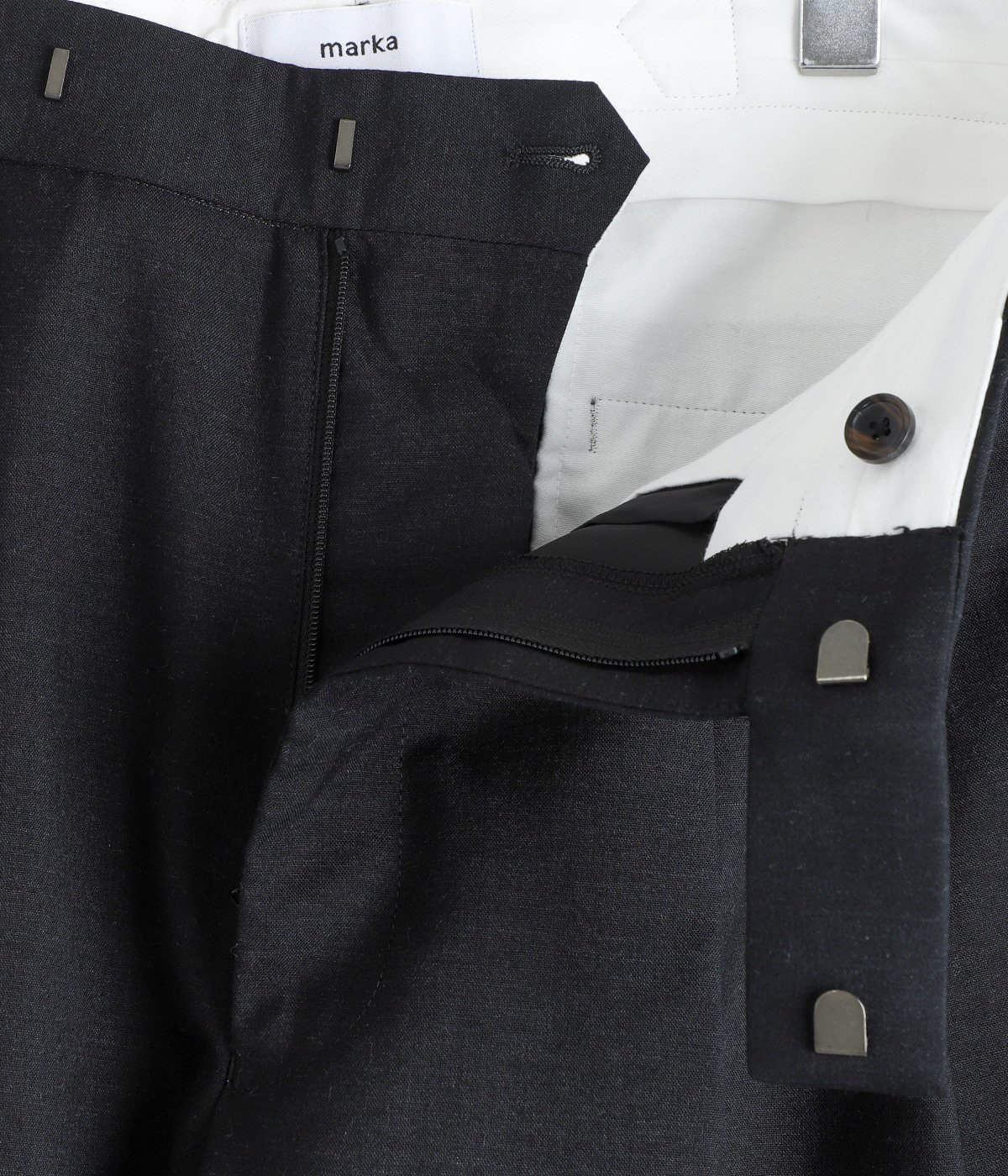 TWO TUCK BAGGY TROUSERS -2/72 WOOL TROPICAL WASHER - | marka