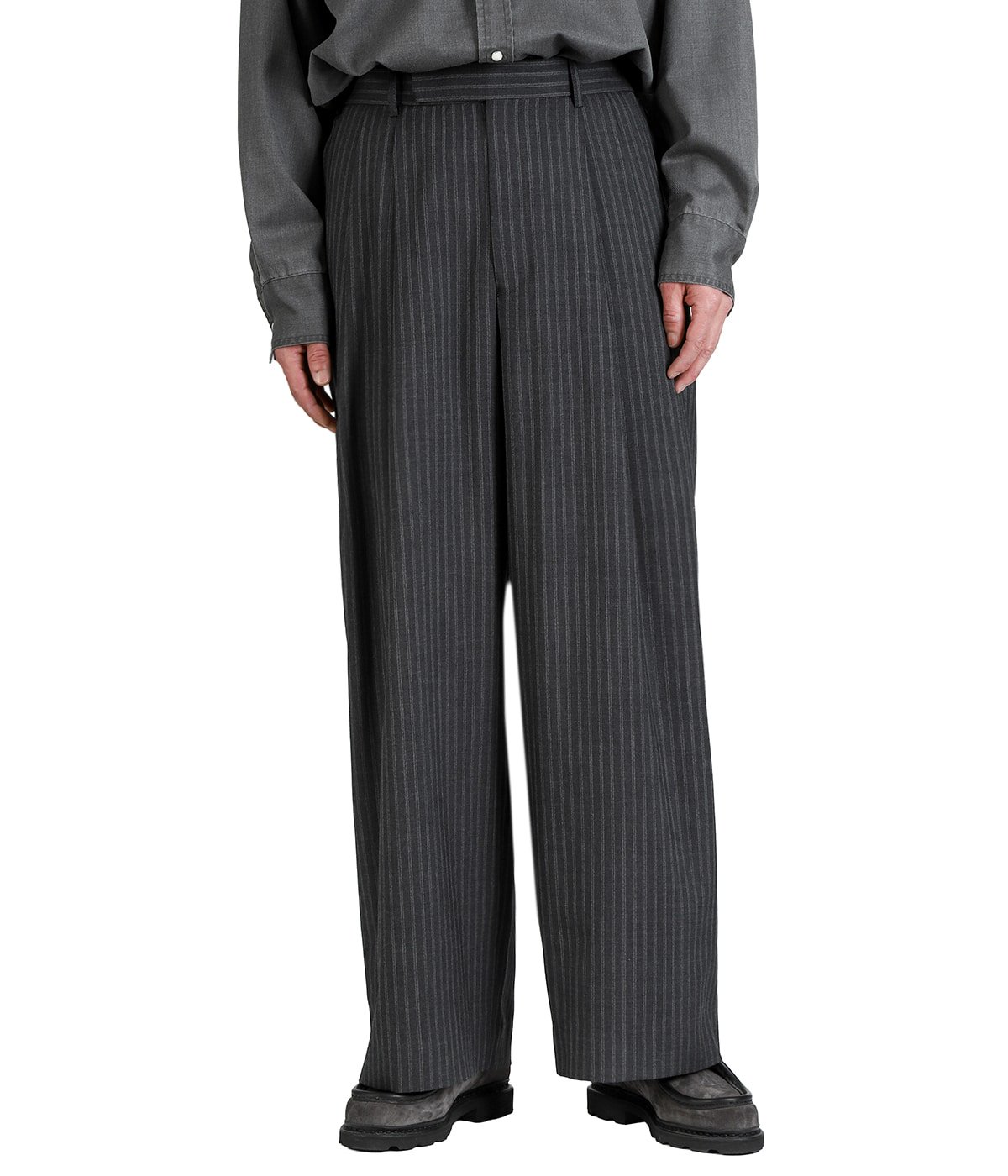 TWO TUCK BAGGY TROUSERS -2/72 WOOL TROPICAL WASHER - | marka