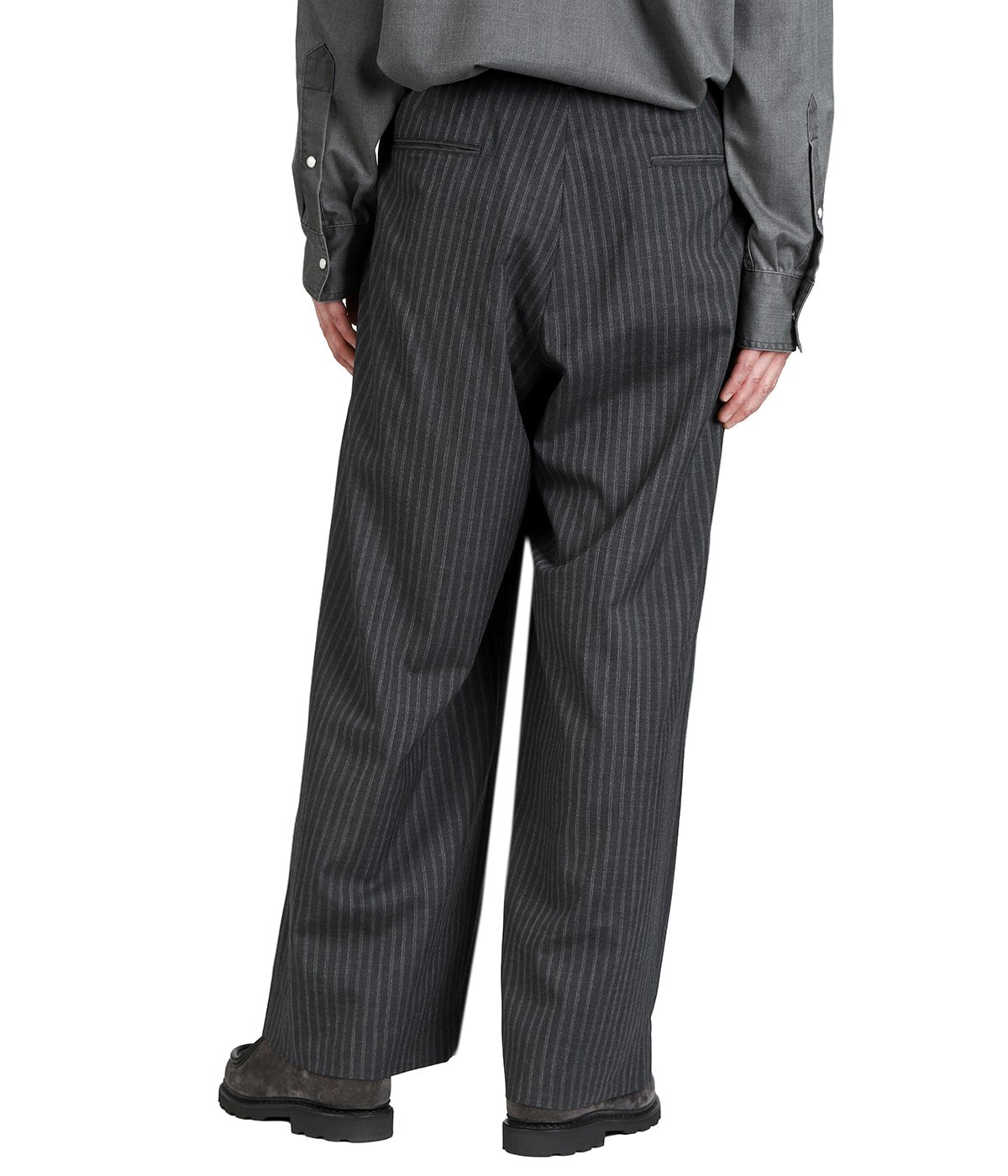 TWO TUCK BAGGY TROUSERS -2/72 WOOL TROPICAL WASHER - | marka