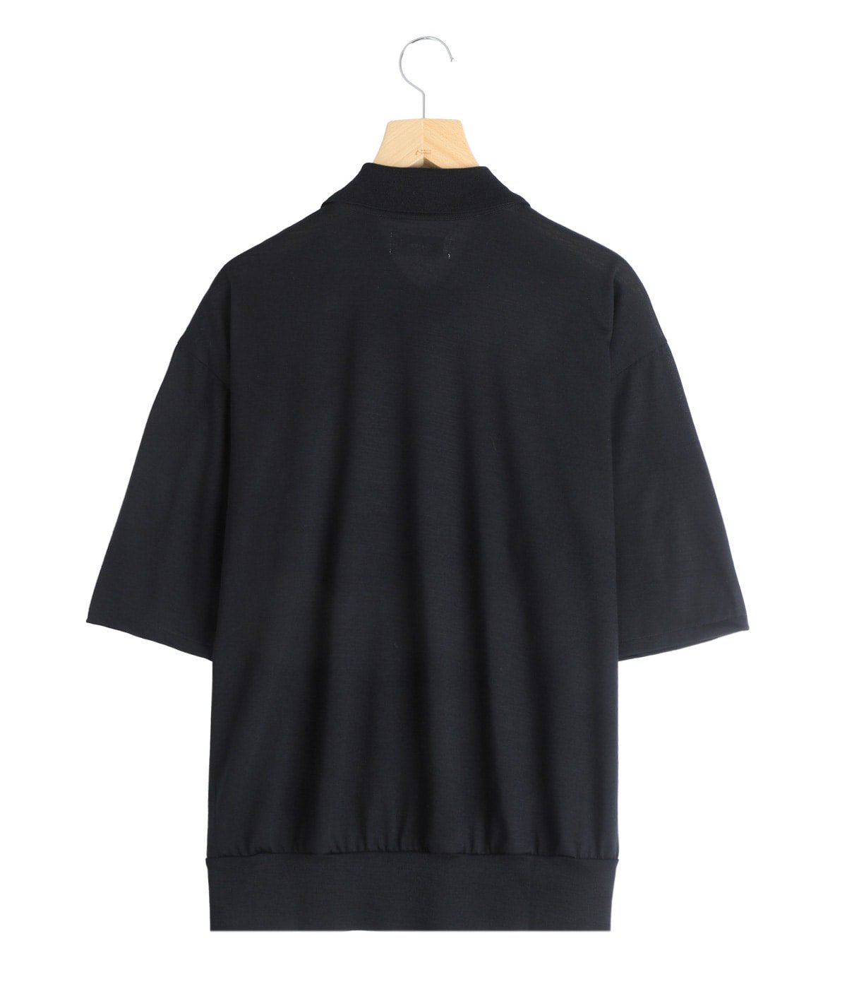 ONE BUTTON POLO TEE S/S -SUPER 120s WASHABLE WOOL SINGLE JERSEY