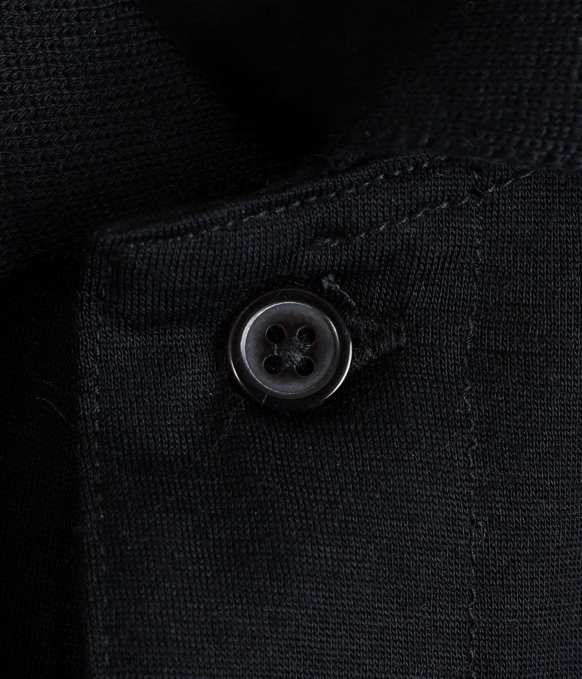 ONE BUTTON POLO TEE S/S -SUPER 120s WASHABLE WOOL SINGLE JERSEY