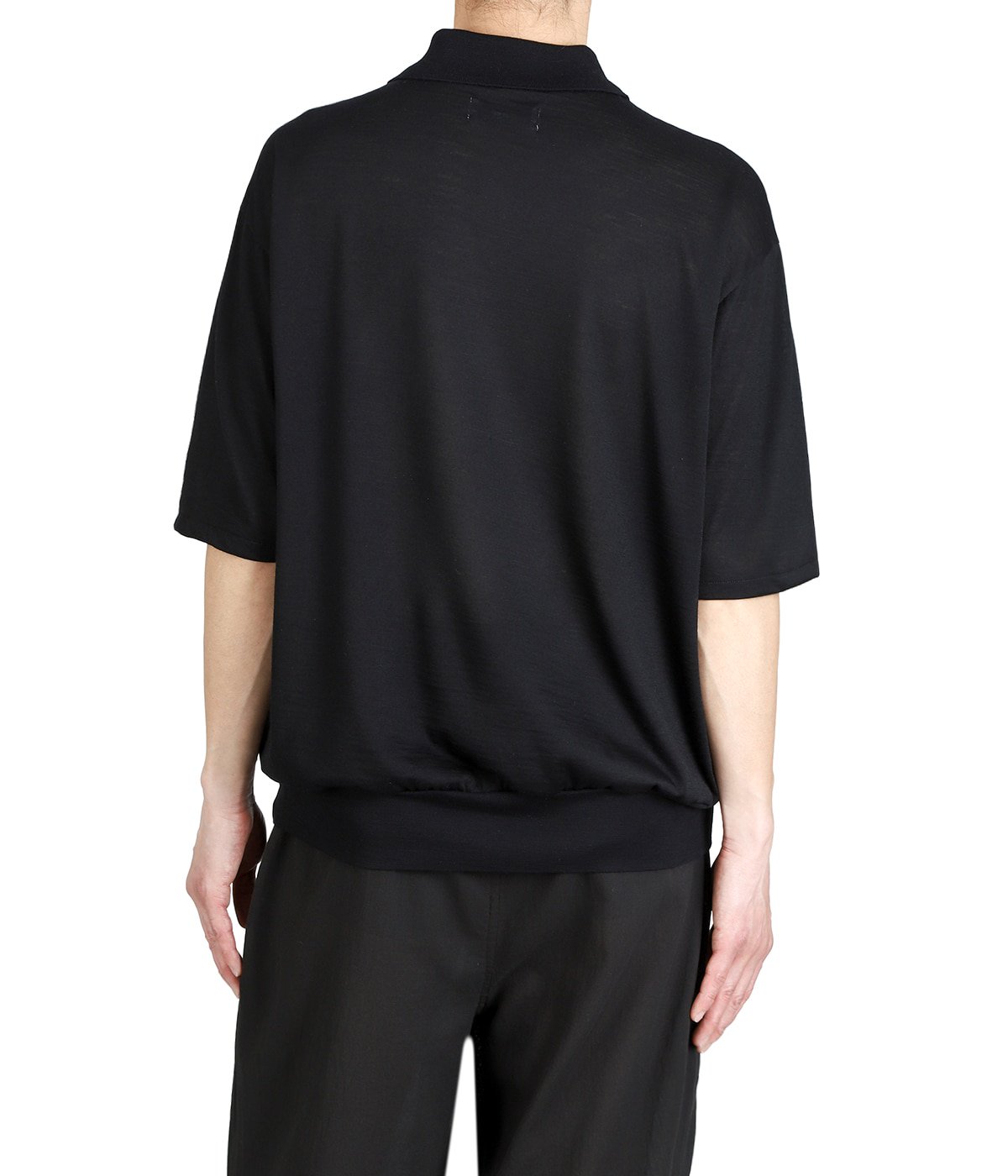 【新品未使用品】marka 26SS ワンボタンポロTシャツ サイズ2 黒 ONE BUTTON POLO TEE S/S -SUPER 120s WASHABLE WOOL SINGLE JERSEY