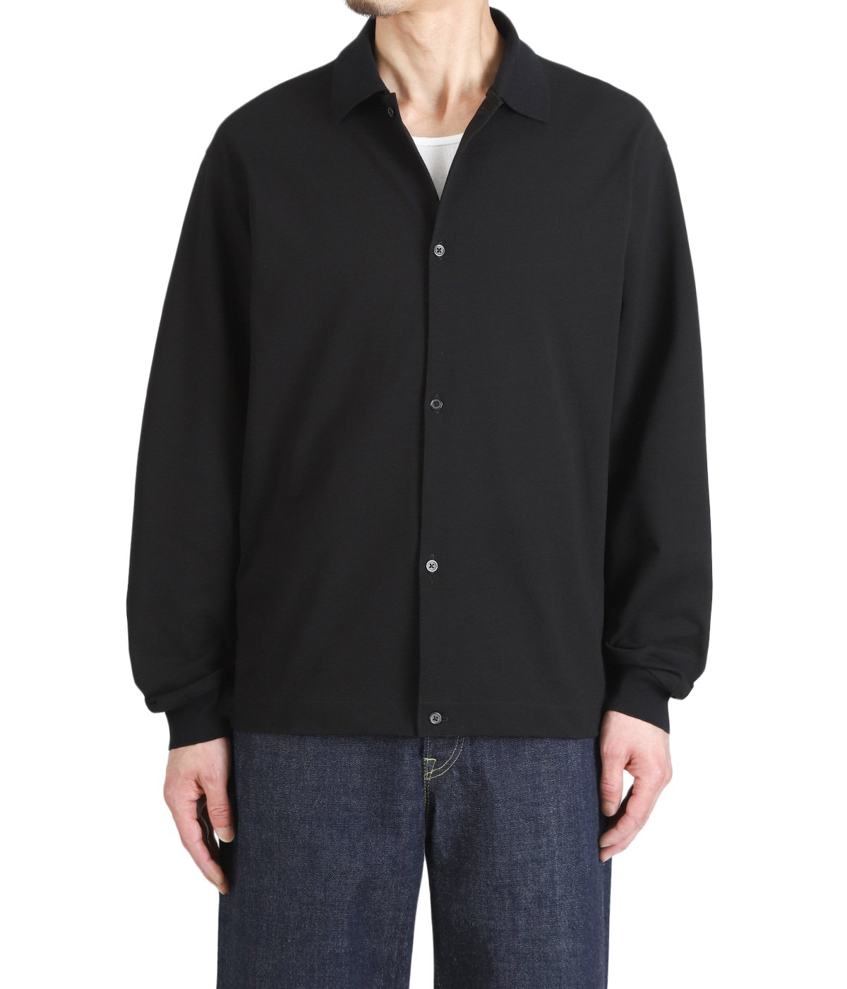 SHIRT CARDIGAN -40//1 ORGANIC COTTON HIGH TWISTED PIQUE- | marka