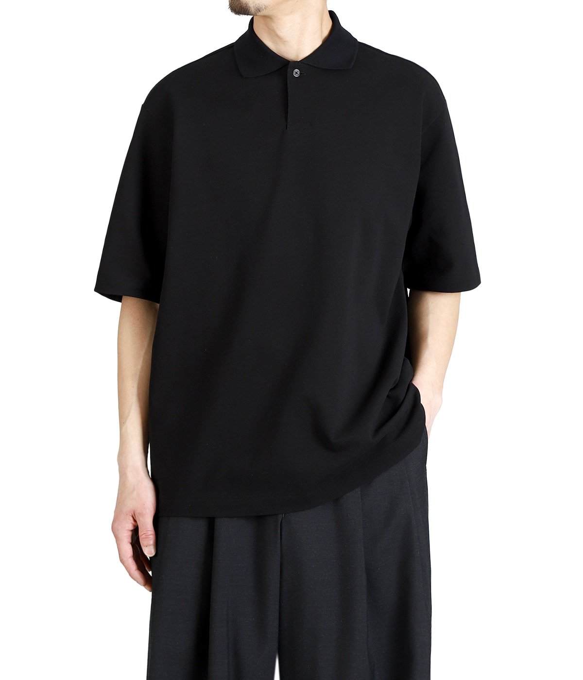 ONE BUTTON TEE S/S -40//1 ORGANIC COTTON HIGH TWISTED PIQUE