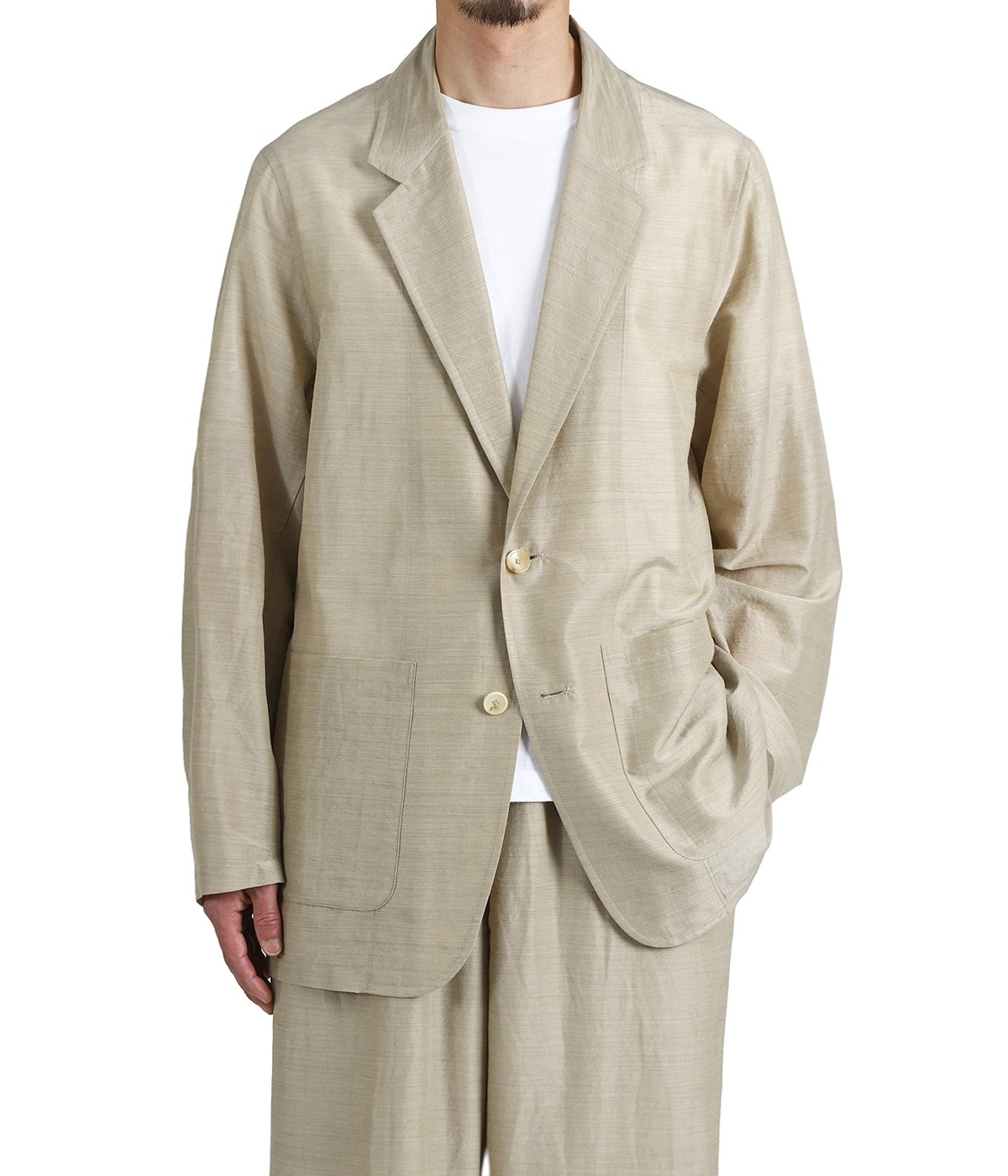 STROLL AROUND JACKET -WOOL SILK FEATHER CLOTH- | marka(マーカ