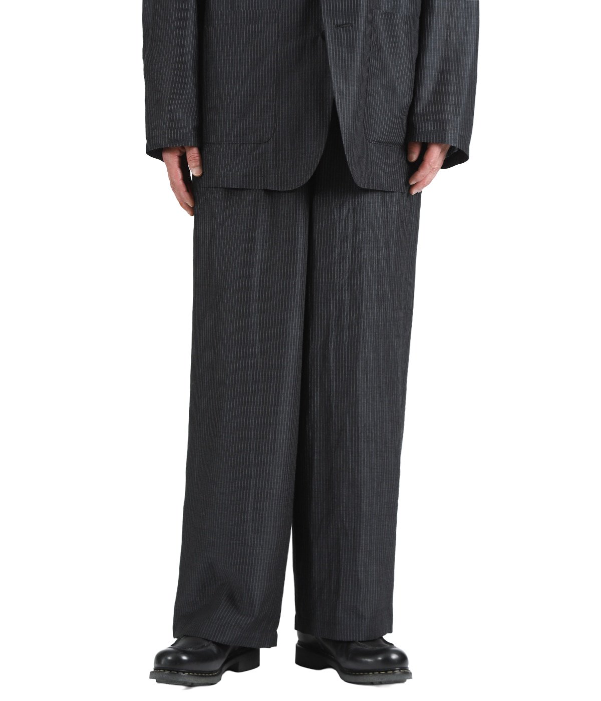 WIDE CYLINDER FIT EASY PANTS -WOOL SILK FEATHER CLOTH- | marka