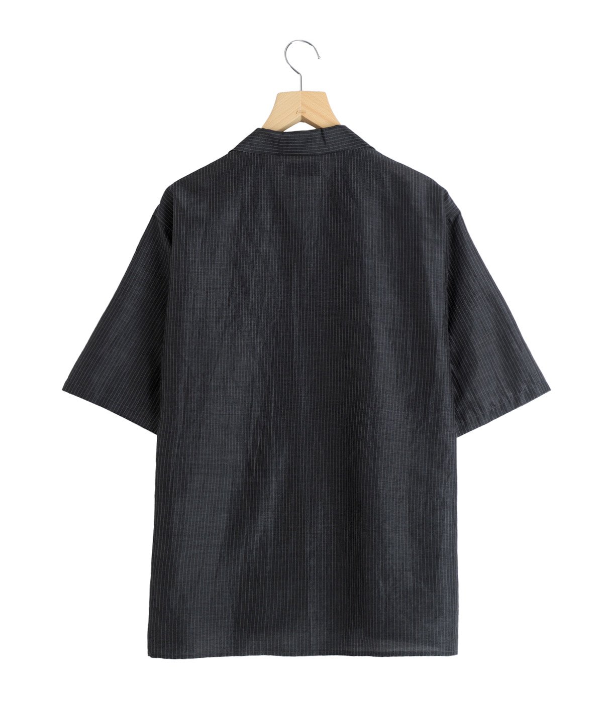 OPEN COLLAR S/S SHIRT -WOOL SILK FEATHER CLOTH- | marka(マーカ