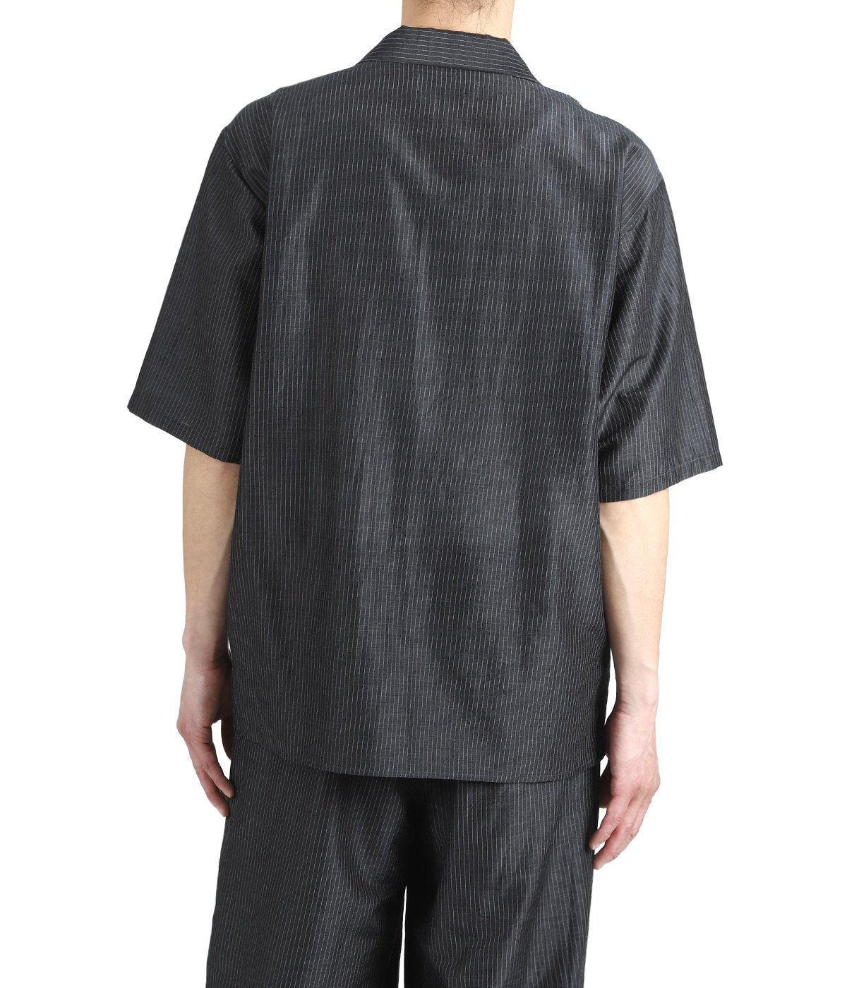 OPEN COLLAR S/S SHIRT -WOOL SILK FEATHER CLOTH- | marka(マーカ