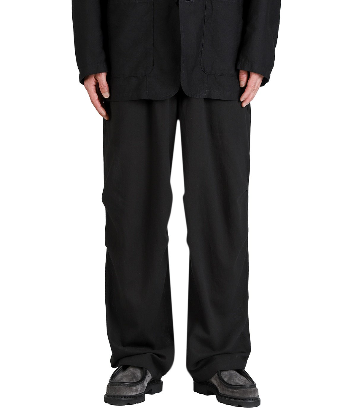 KNEE TUCK PANTS -ORGANIC COTTON HIGH TWISTED DOBBY CLOTH- | marka