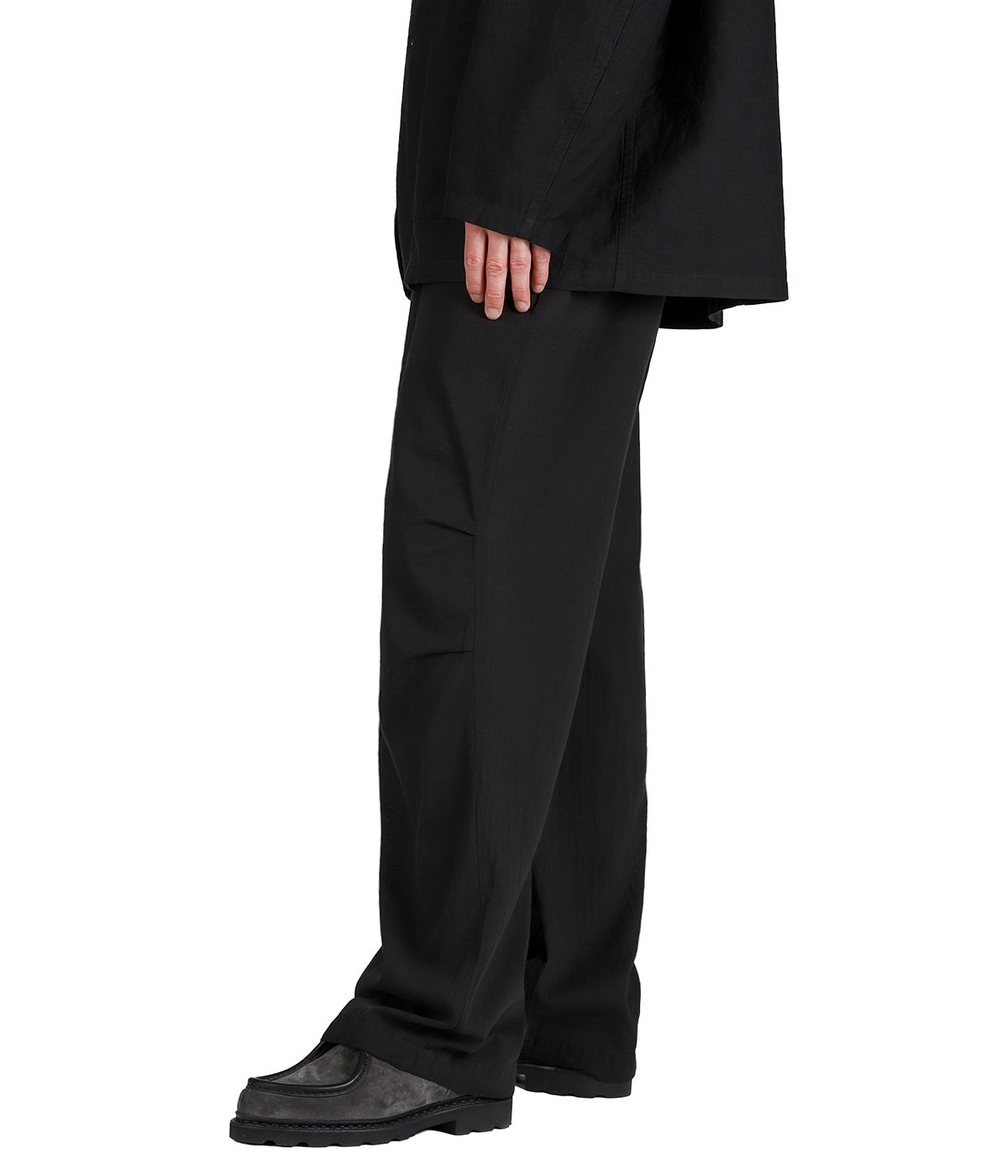 KNEE TUCK PANTS -ORGANIC COTTON HIGH TWISTED DOBBY CLOTH- | marka