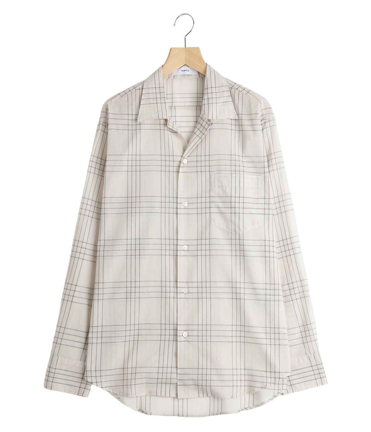 OPEN COLLAR L/S SHIRT -60/1 ORGANIC COTTON HIGH TWISTED LOAN